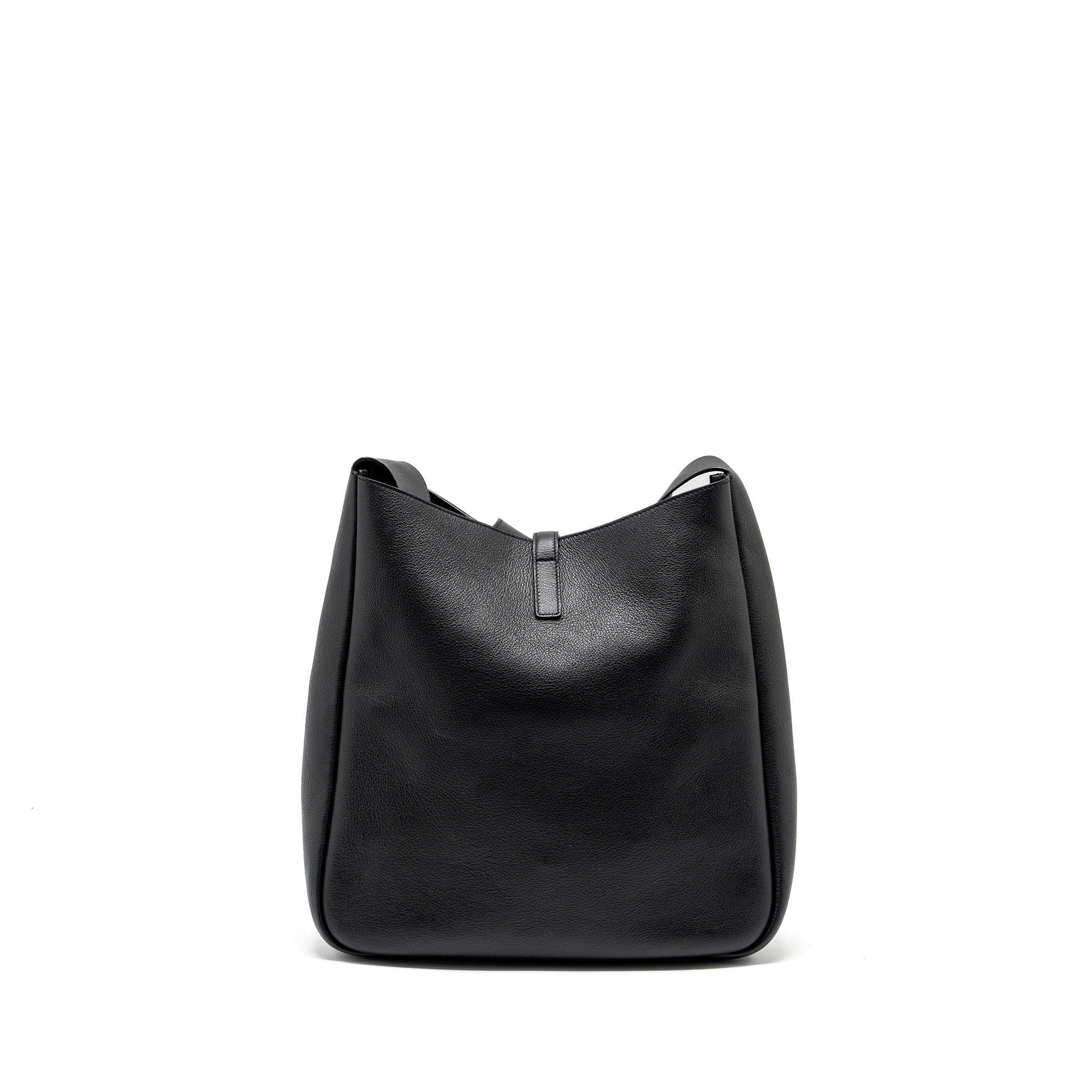 SAINT LAURENT/YSL LE 5 A 7 SUPPLE LARGE SMOOTH CALFSKIN BLACK GHW