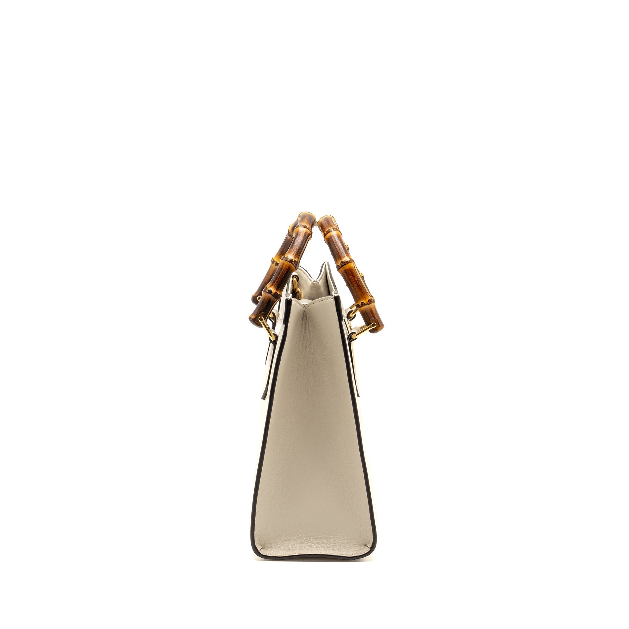 GUCCI SMALL DIANA TOTE BAG CALFSKIN WHITE GHW