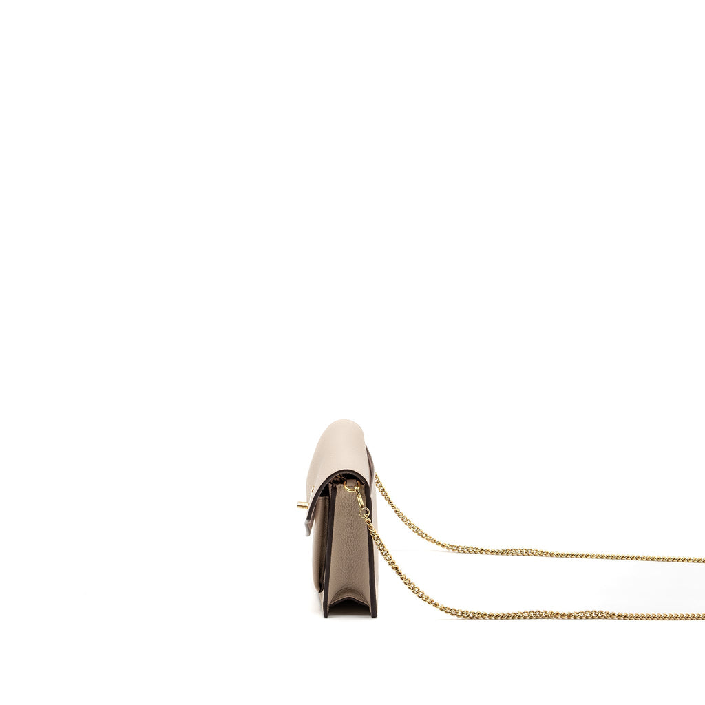 LOUIS VUITTON MYLOCKME CHAIN POCHETTE CALFSKIN GREIGE BEIGE GHW