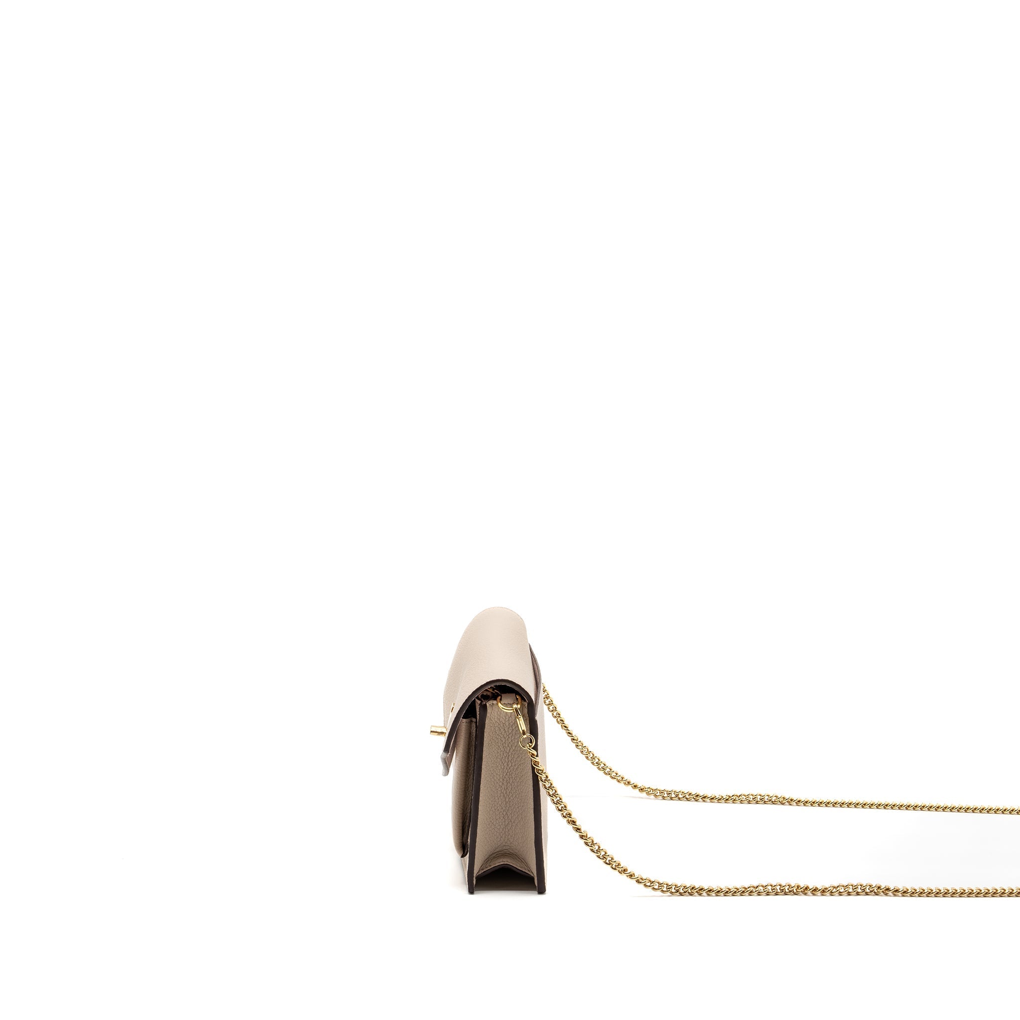 LOUIS VUITTON MYLOCKME CHAIN POCHETTE CALFSKIN GREIGE BEIGE GHW