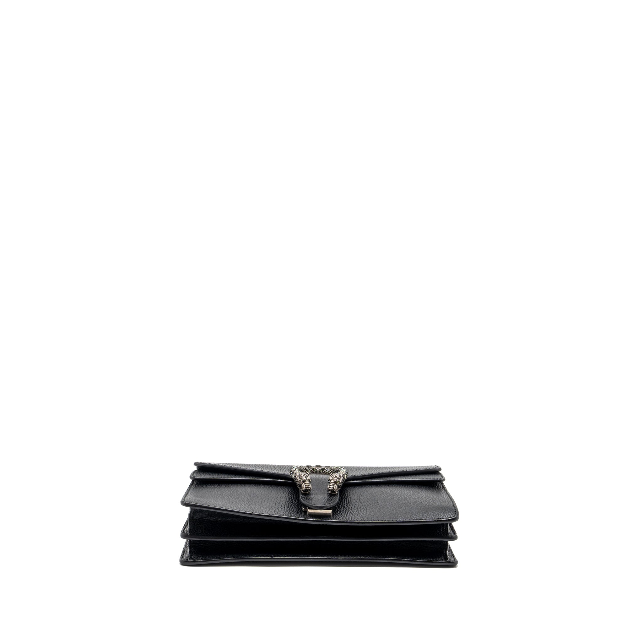 GUCCI DIONYSUS SHOULDER BAG CALFSKIN BLACK RUTHENIUM HARDWARE