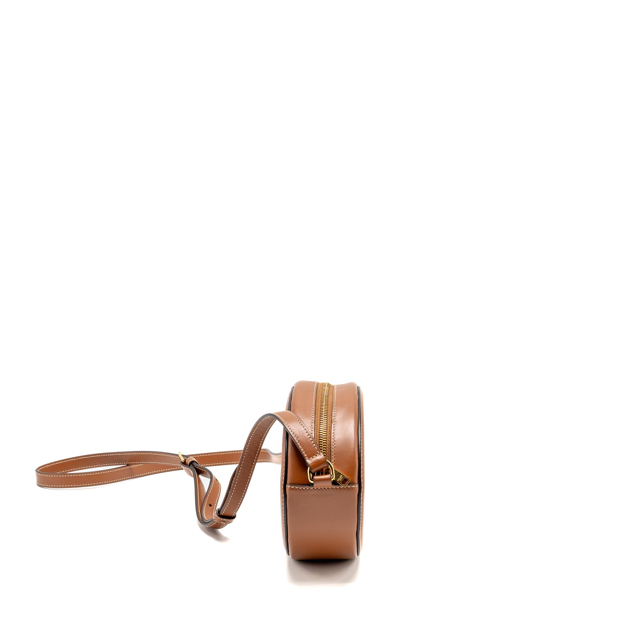 CELINE OVAL BAG TRIOMPHE SMOOTH CALFSKIN TAN GHW