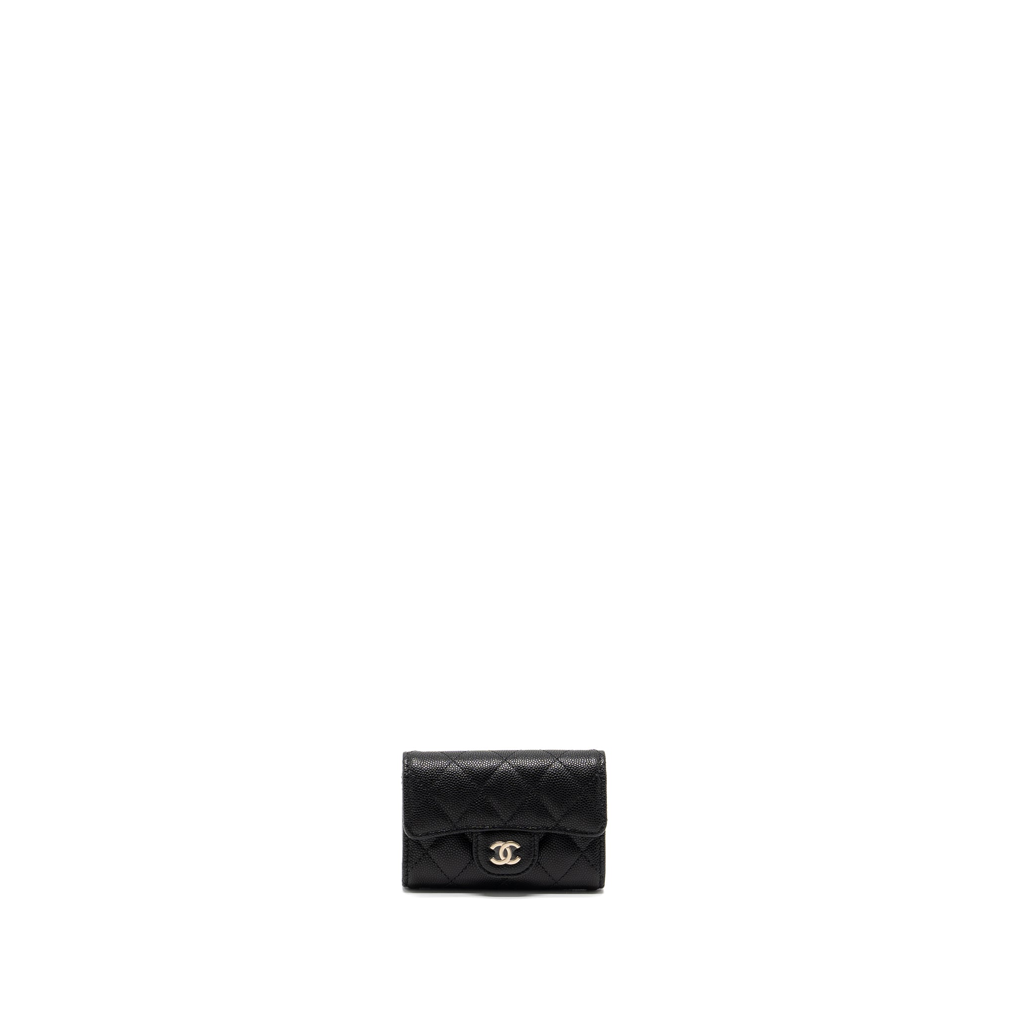 CHANEL CLASSIC FLAP KEY HOLDER CAVIAR BLACK LGHW