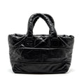 CHANEL PUFFY DOWN DOWN TOTE BAG LAMBSKIN BLACK SHW