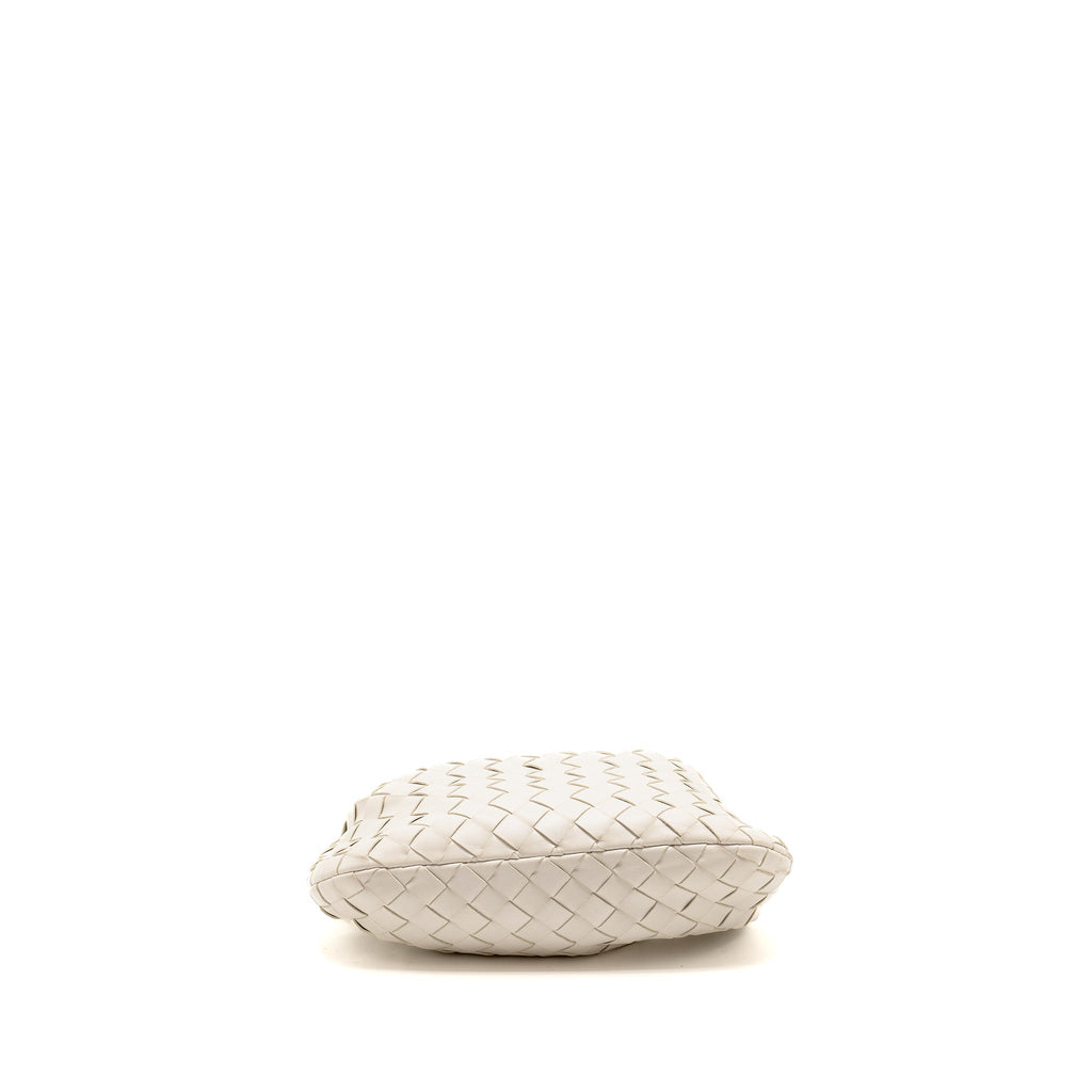BOTTEGA VENETA MINI JODIE LAMBSKIN WHITE GHW