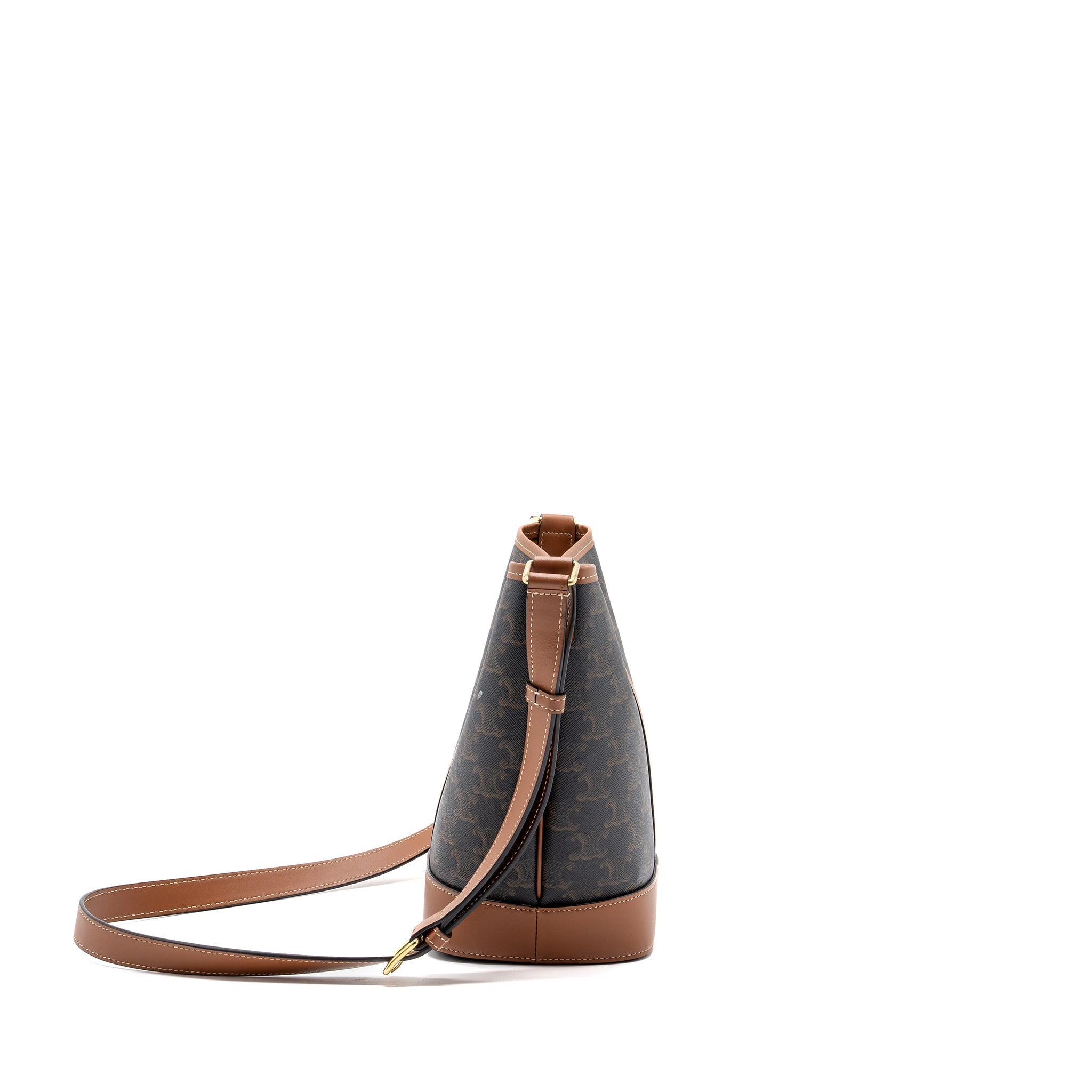 CELINE SMALL BUCKET BAG TRIOMPHE CANVAS/ LEATHER GHW