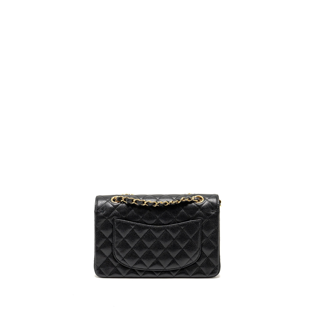 CHANEL SMALL CLASSIC DOUBLE FLAP BAG CAVIAR BLACK GHW (MICROCHIP)