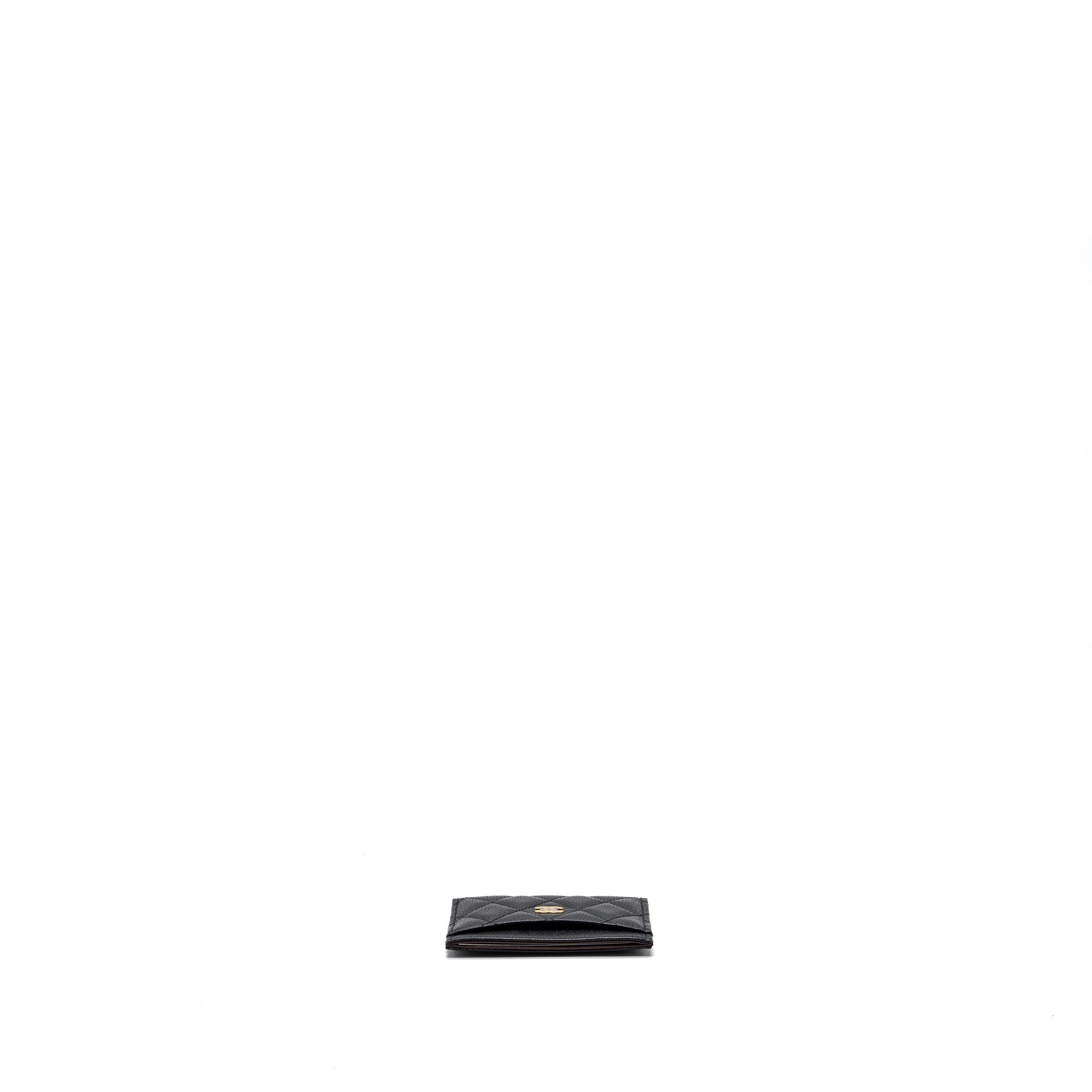 CHANEL CLASSIC CARD HOLDER CAVIAR BLACK GHW (MICROCHIP)