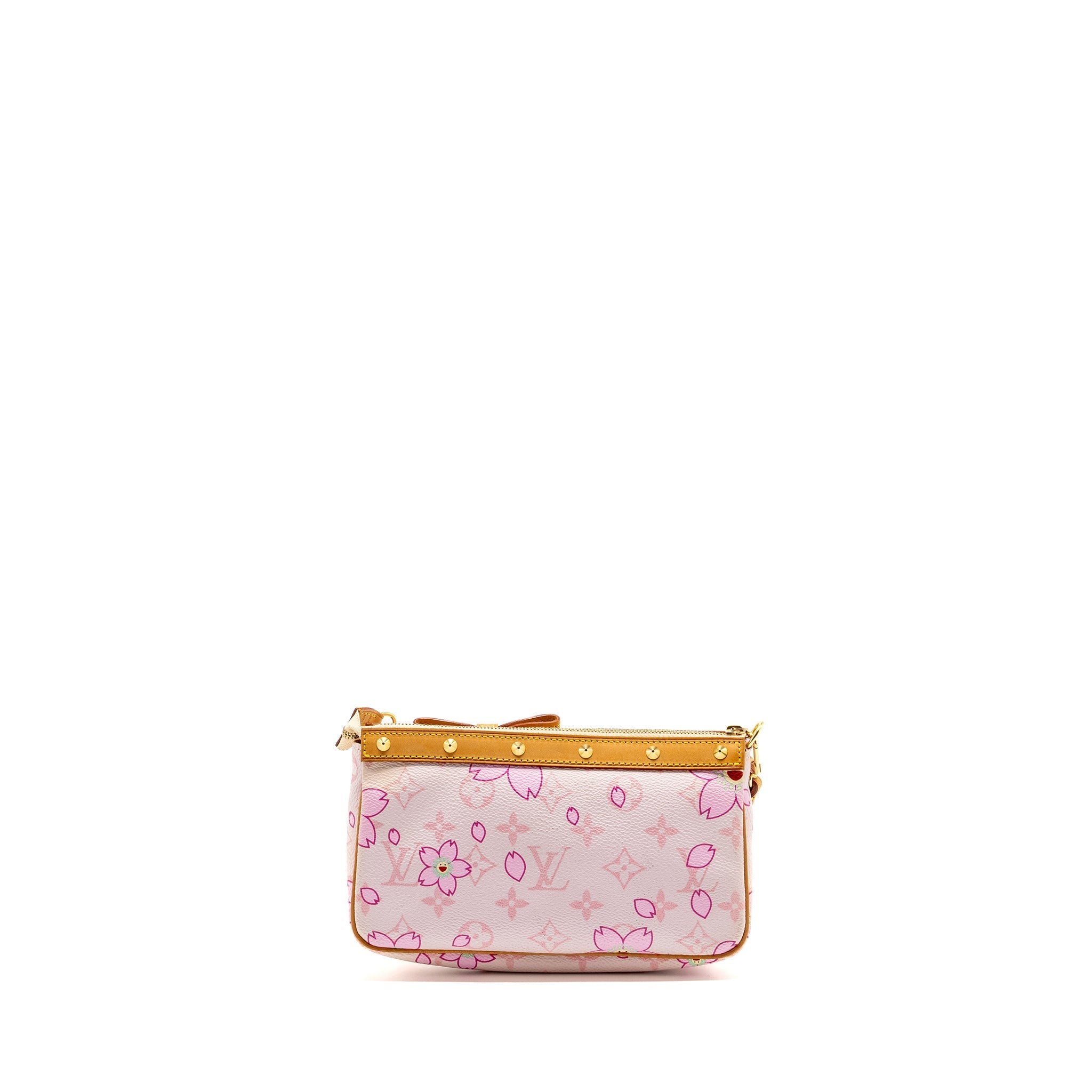 LOUIS VUITTON POCHETTE ACCESSORIES MURAKAMI CHERRY BLOSSOM PINK GHW