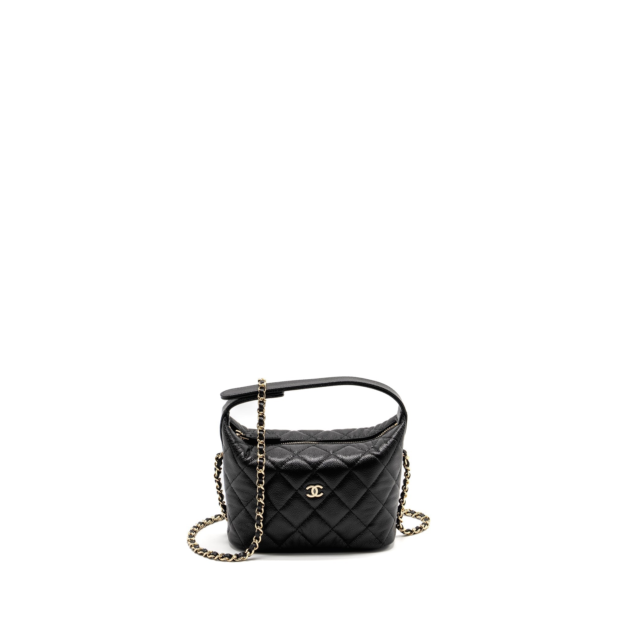 CHANEL 25C QUILTED HOBO BAG CAVIAR BLACK GHW (MICROCHIP)
