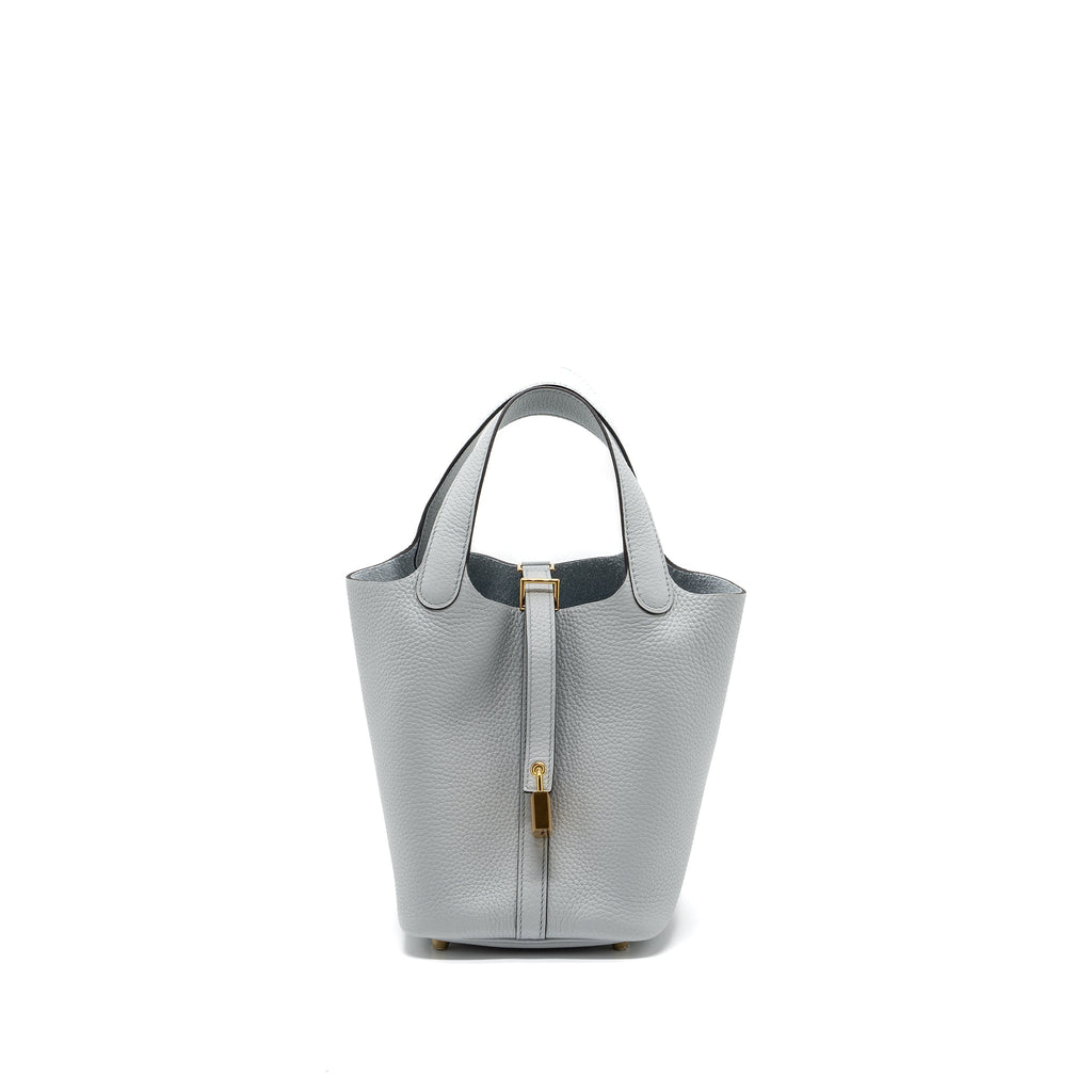 HERMES PICOTIN 18 CLEMENCE BLUE PALE GHW
