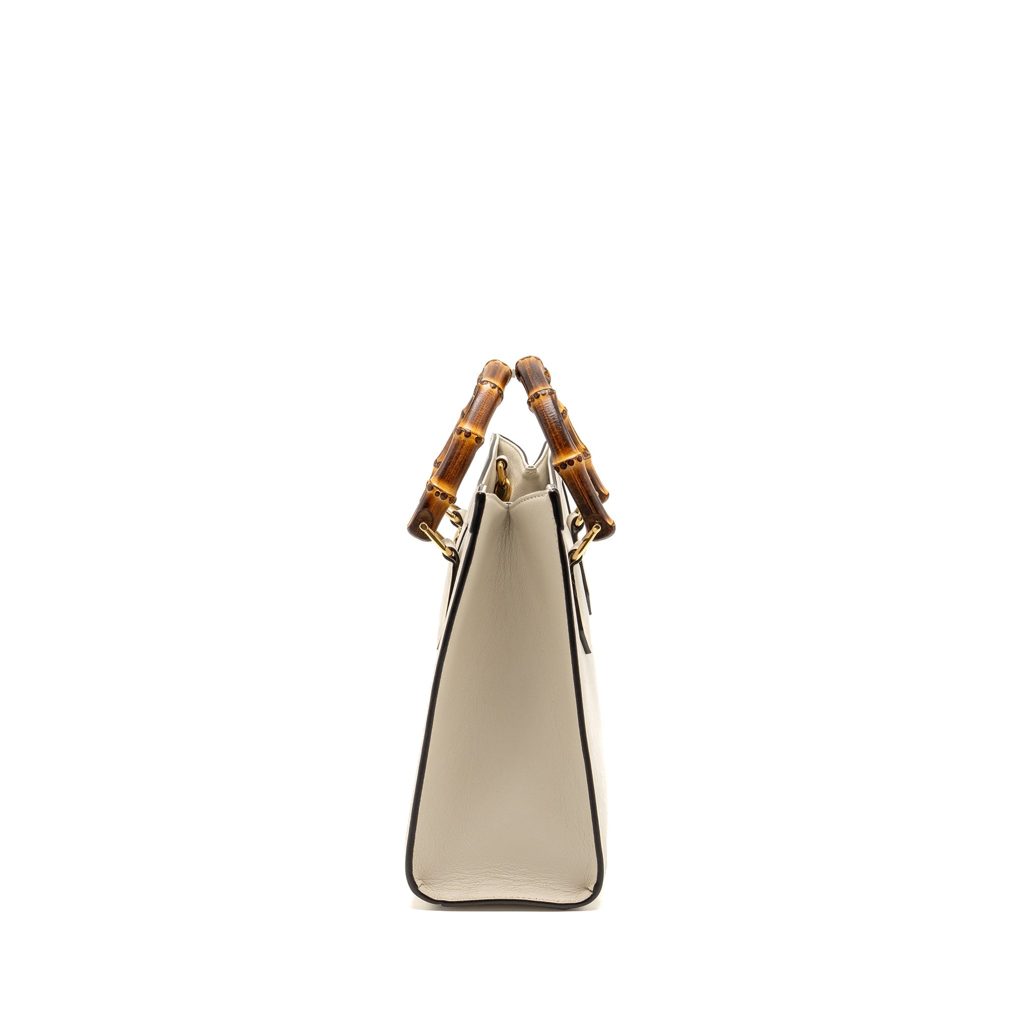 GUCCI SMALL DIANA TOTE BAG CALFSKIN WHITE GHW