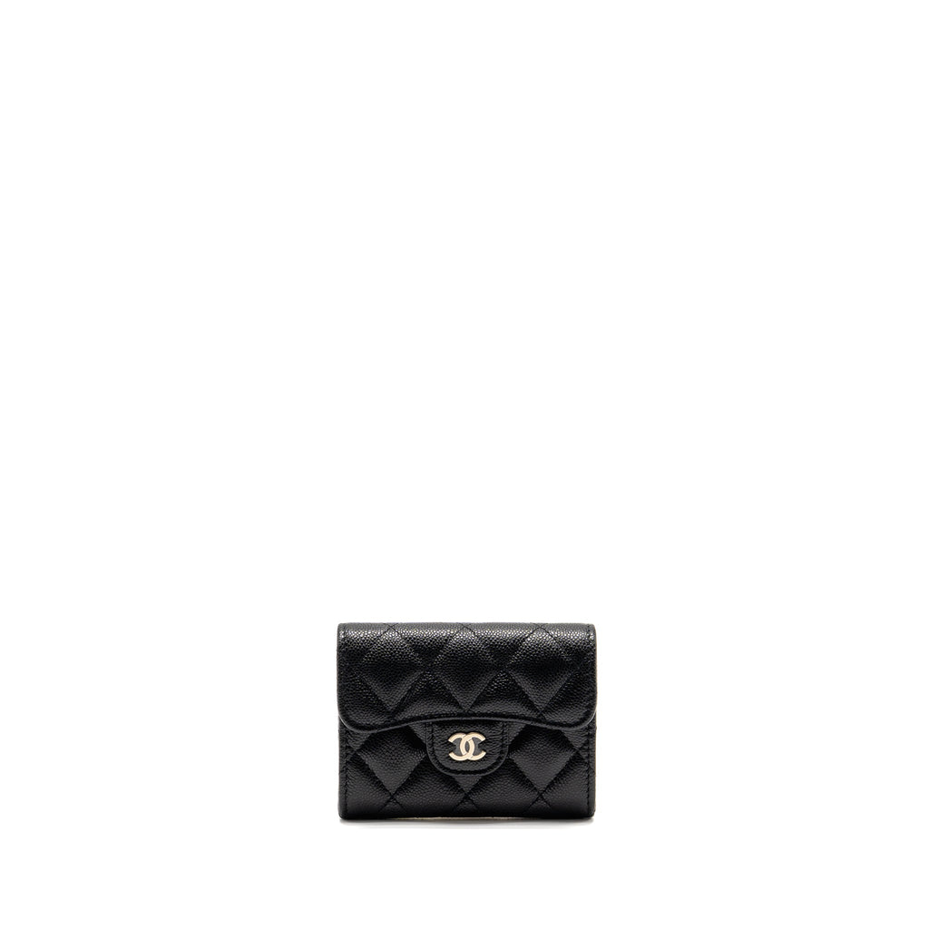 CHANEL CLASSIC FLAP CARD HOLDER CAVIAR BLACK LGHW (MICROCHIP)