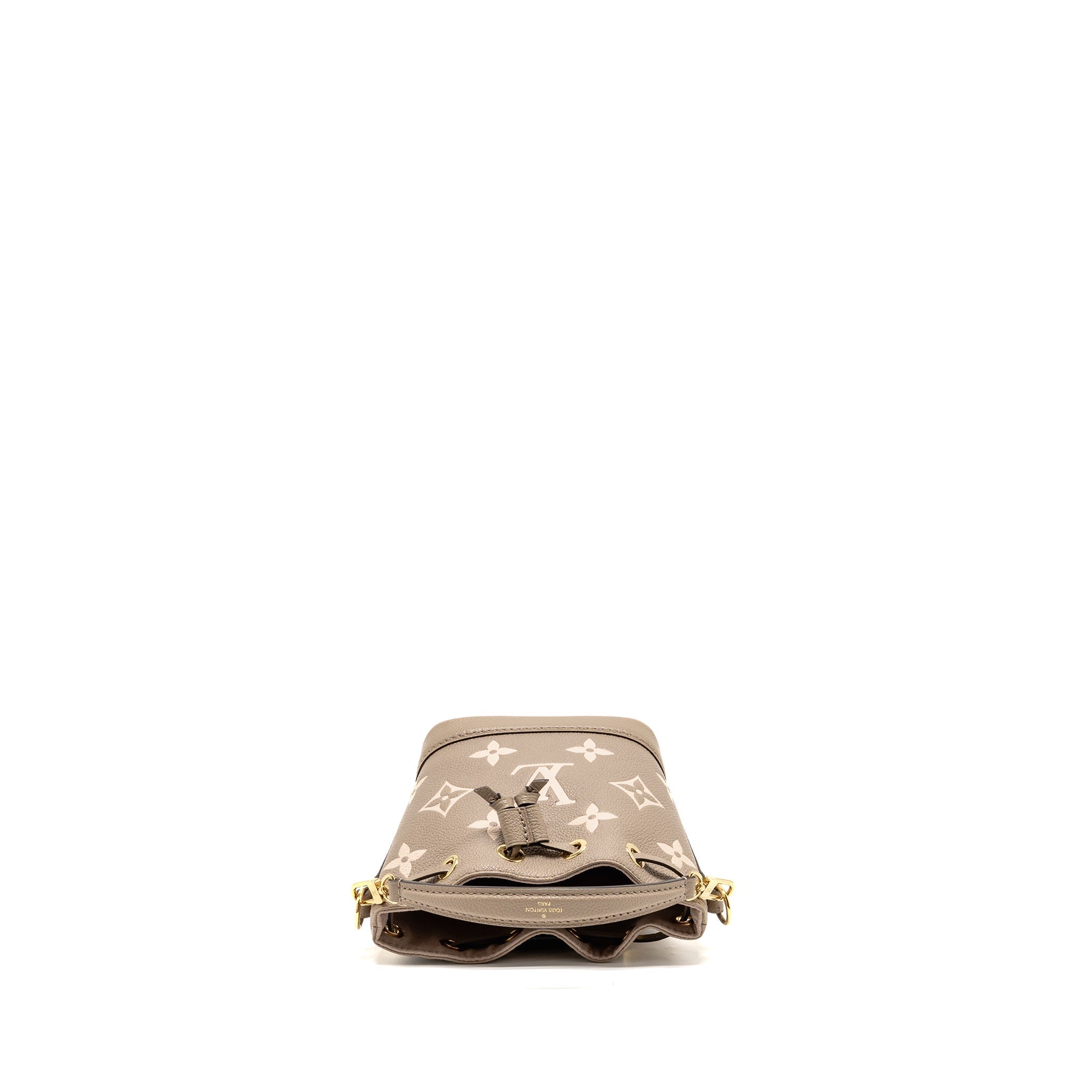 LOUIS VUITTON NANO NOE MONOGRAM EMPREINTE CALFSKIN LEATHER GREY GHW