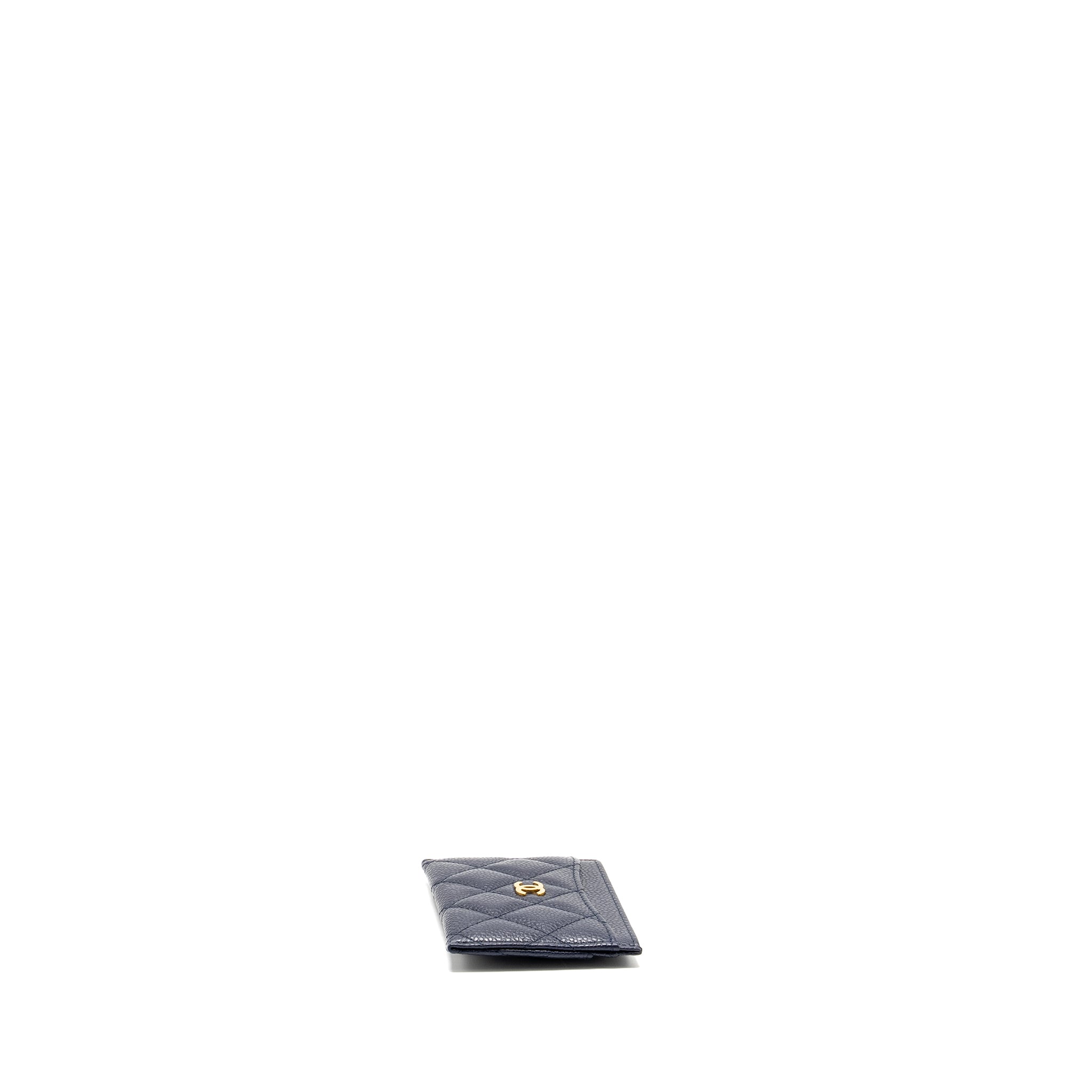 CHANEL CLASSIC CARD HOLDER CAVIAR NAVY GHW