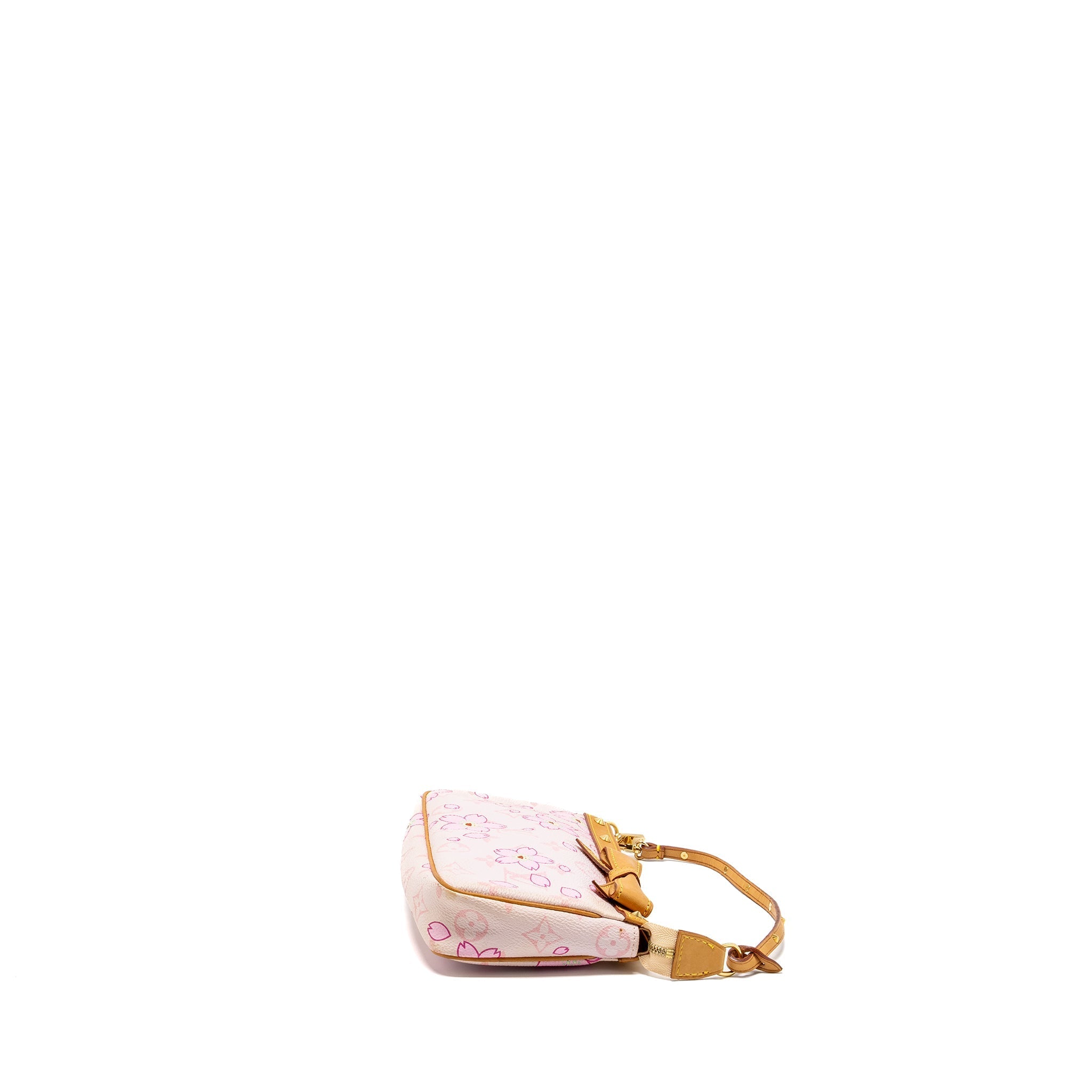 LOUIS VUITTON POCHETTE ACCESSORIES MURAKAMI CHERRY BLOSSOM PINK GHW