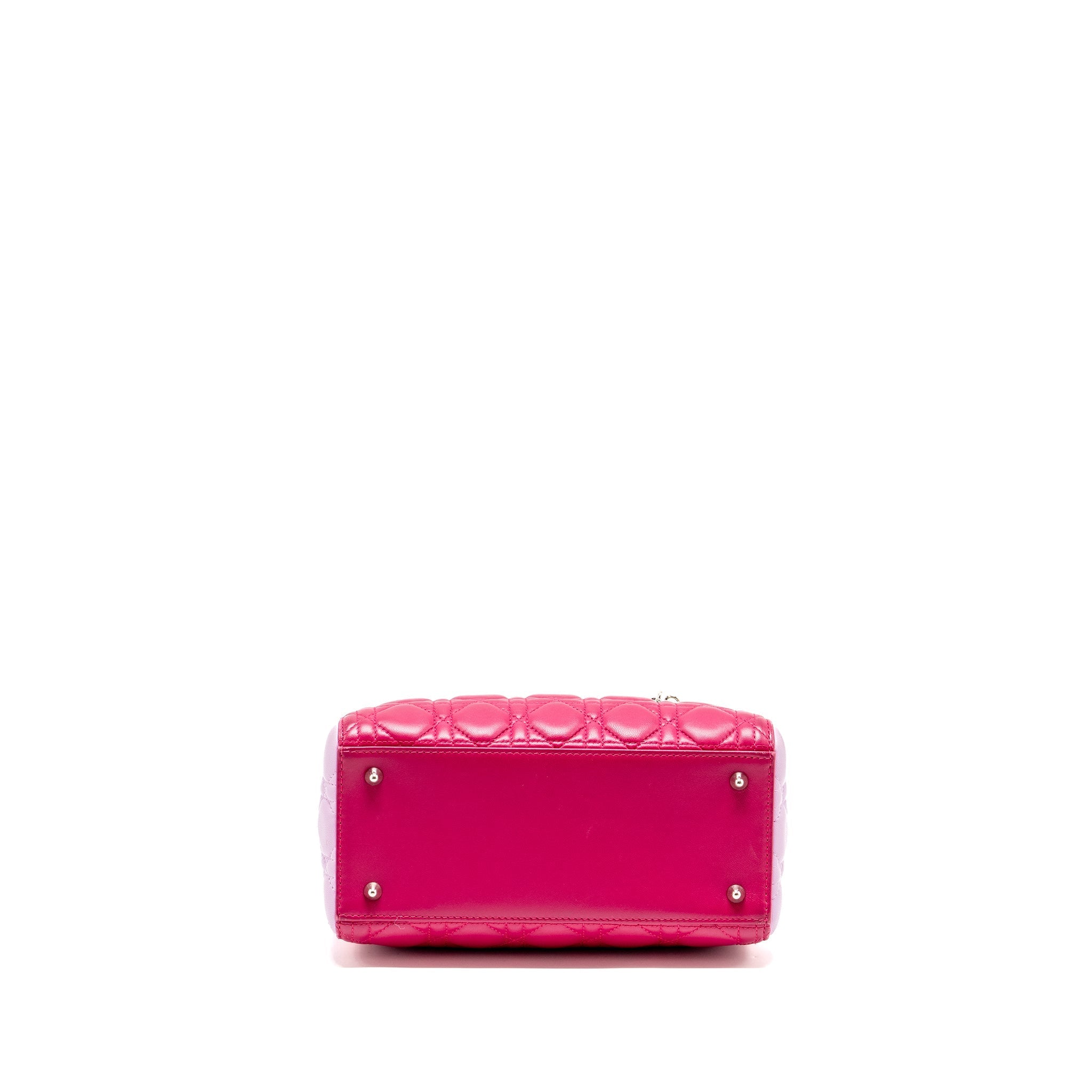 DIOR MEDIUM LADY DIOR LAMBSKIN PINK / MULTICOLOUR SHW