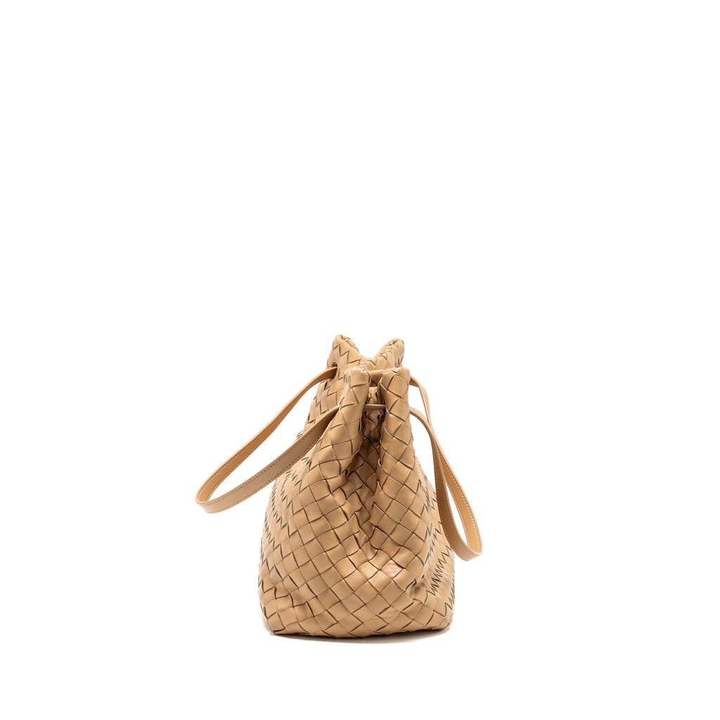 BOTTEGA VENETA GARDA TOTE BAG INTRECCIATO LAMBSKIN BEIGE GHW