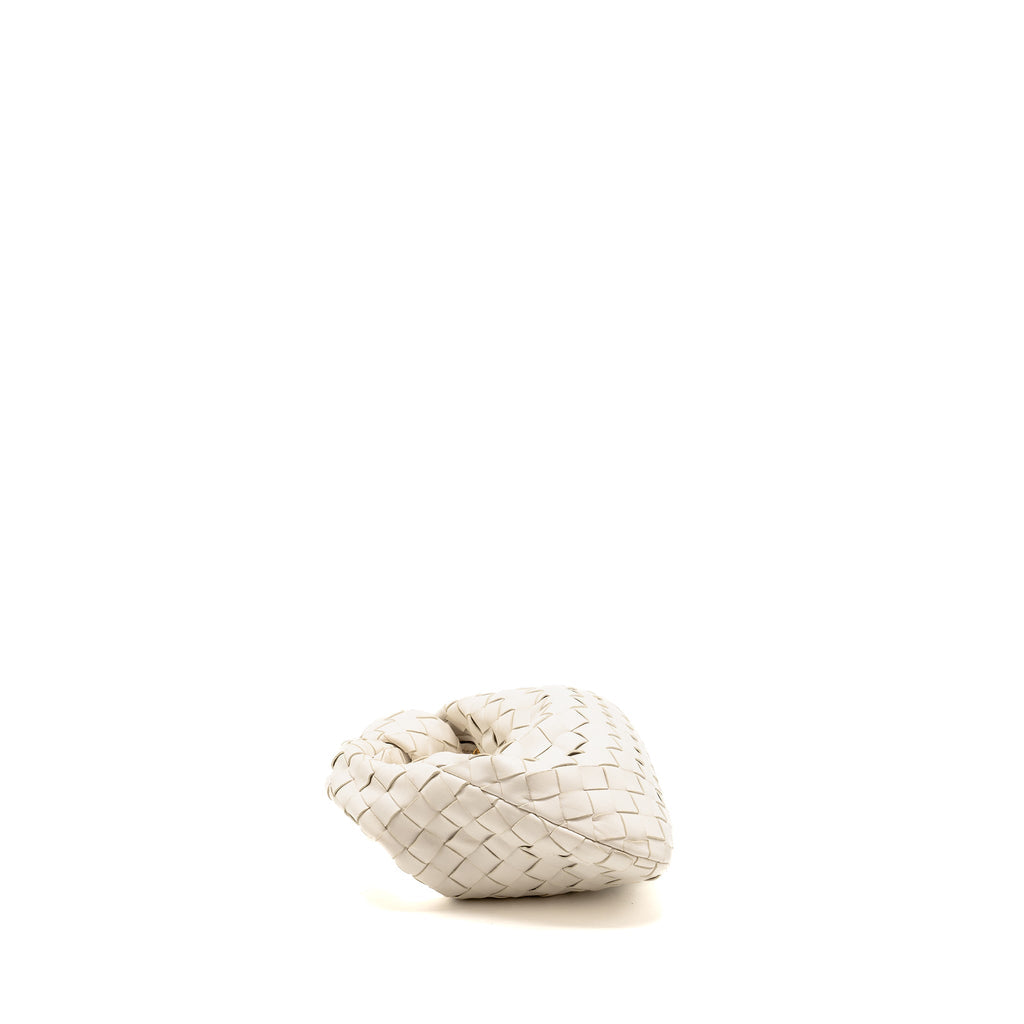 BOTTEGA VENETA MINI JODIE LAMBSKIN WHITE GHW