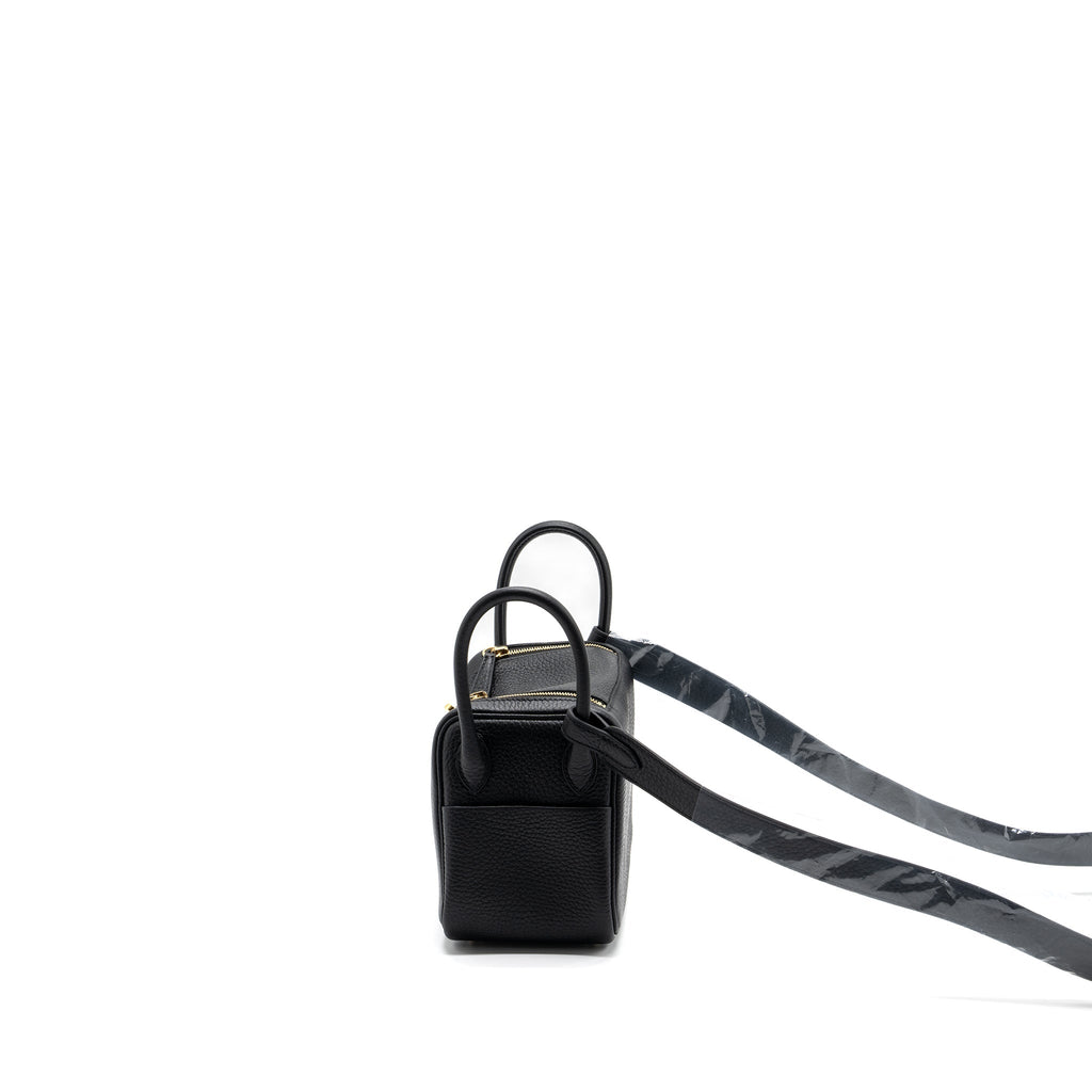 HERMES MINI LINDY CELEMENCE BLACK GHW