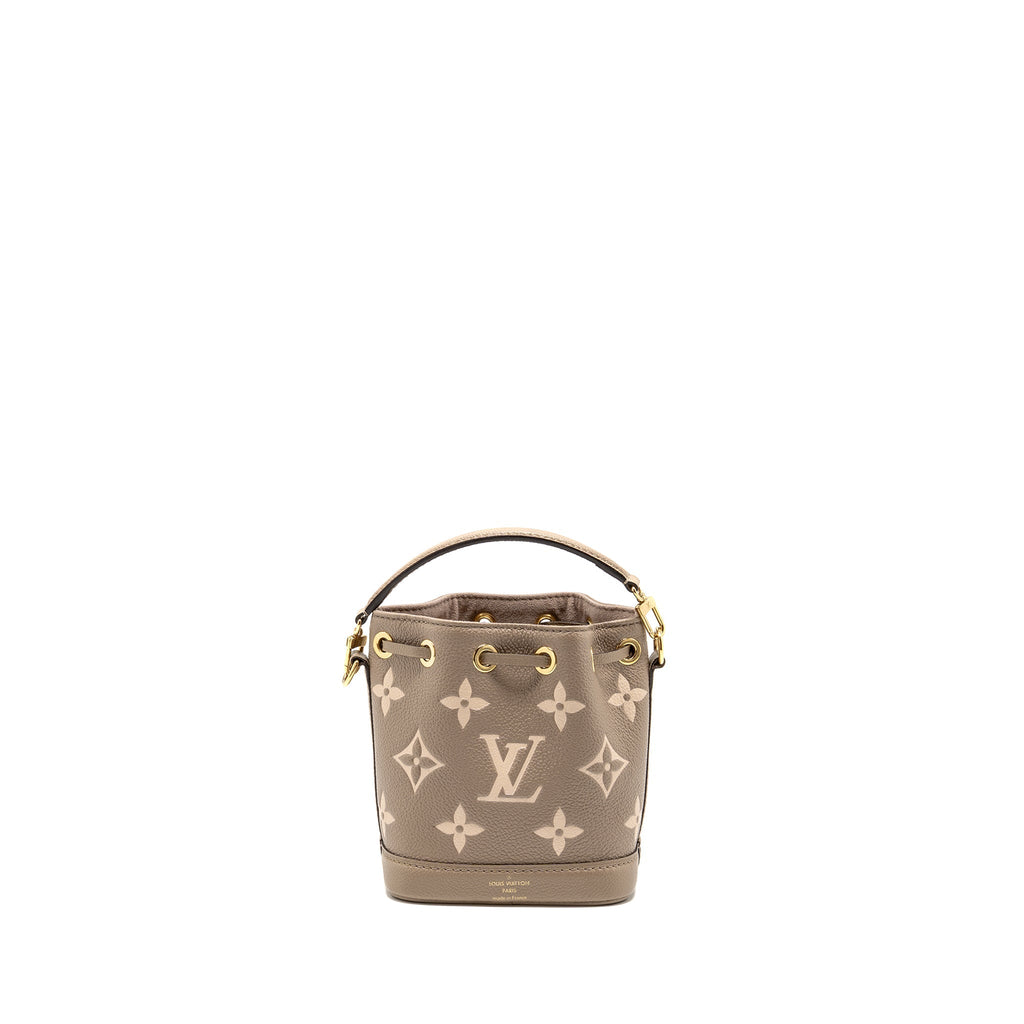 LOUIS VUITTON NANO NOE MONOGRAM EMPREINTE CALFSKIN LEATHER GREY GHW