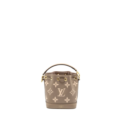 LOUIS VUITTON NANO NOE MONOGRAM EMPREINTE CALFSKIN LEATHER GREY GHW