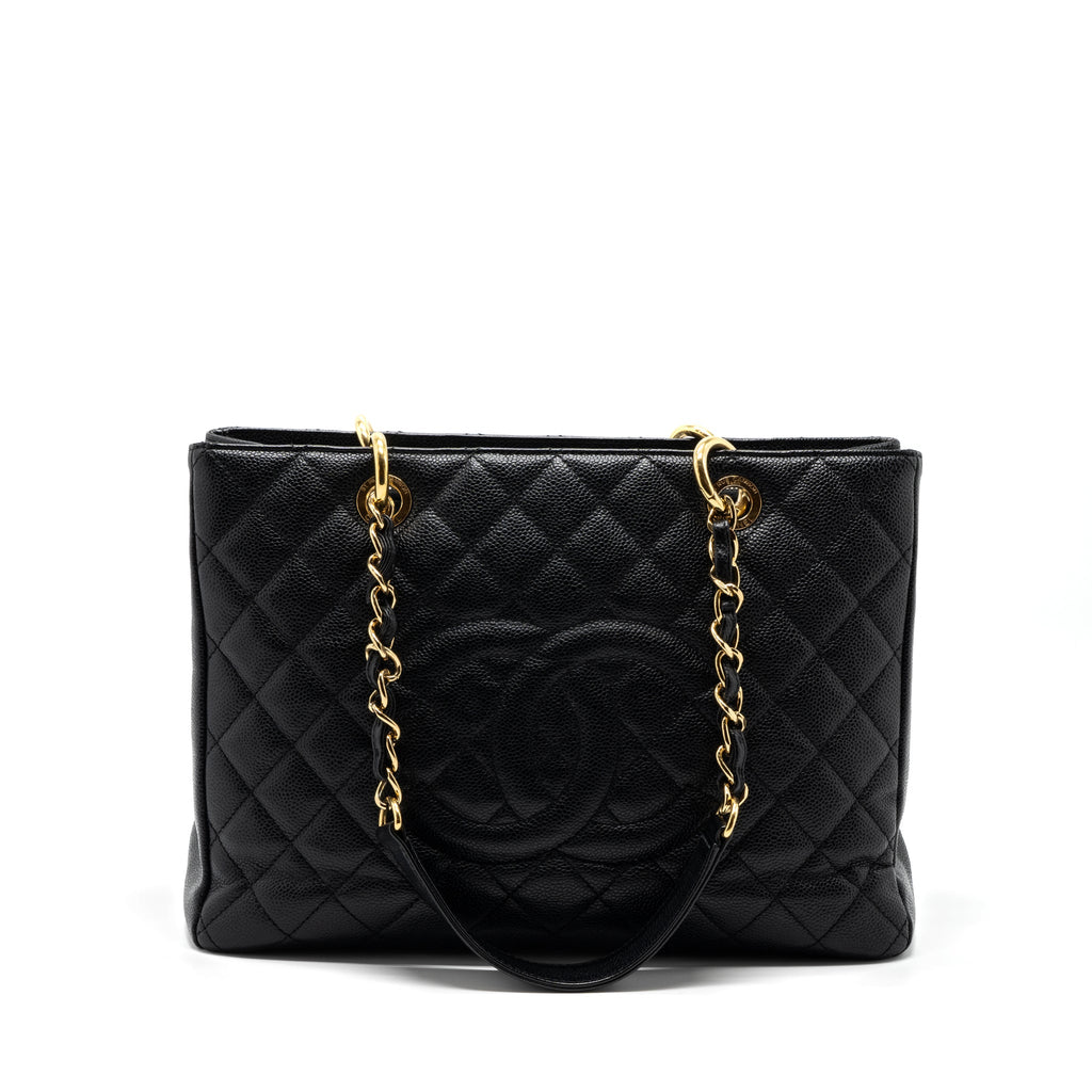 CHANEL GRAND SHOPPING TOTE CAVIAR BLACK GHW
