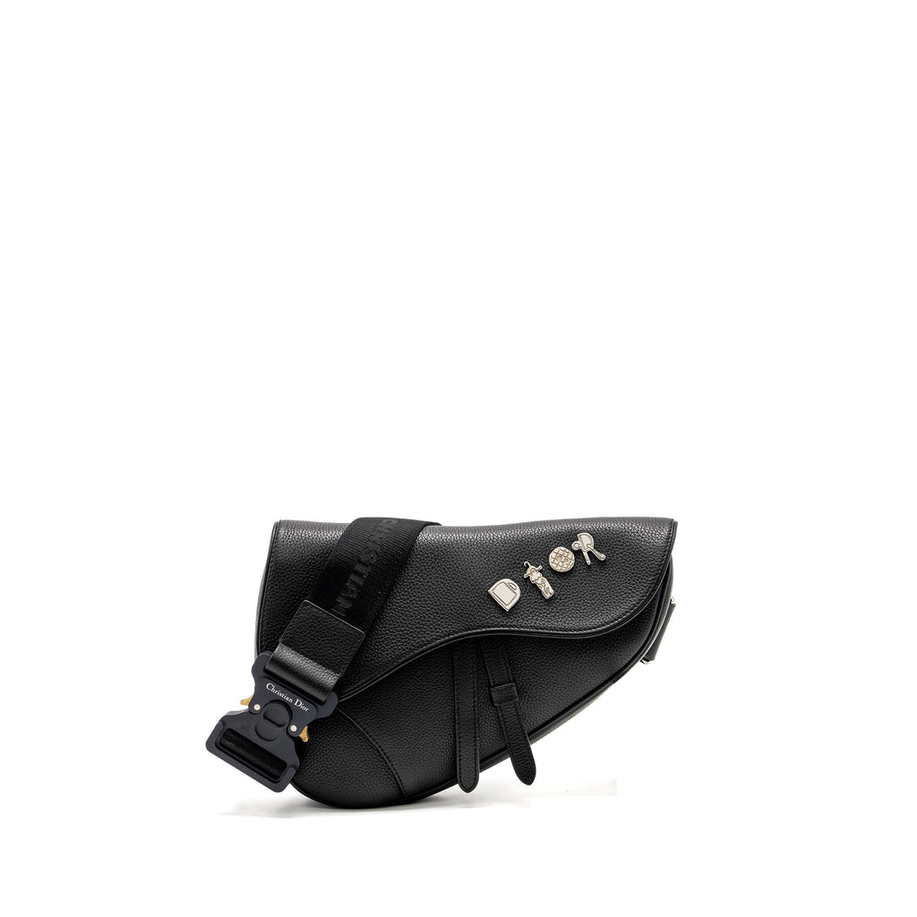 DIOR HOMME CHARMS SADDLE BAG CALFSKIN BLACK SHW
