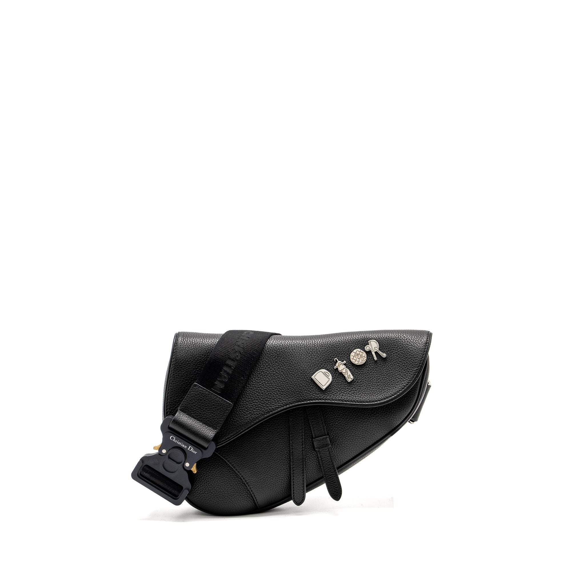 DIOR HOMME CHARMS SADDLE BAG CALFSKIN BLACK SHW