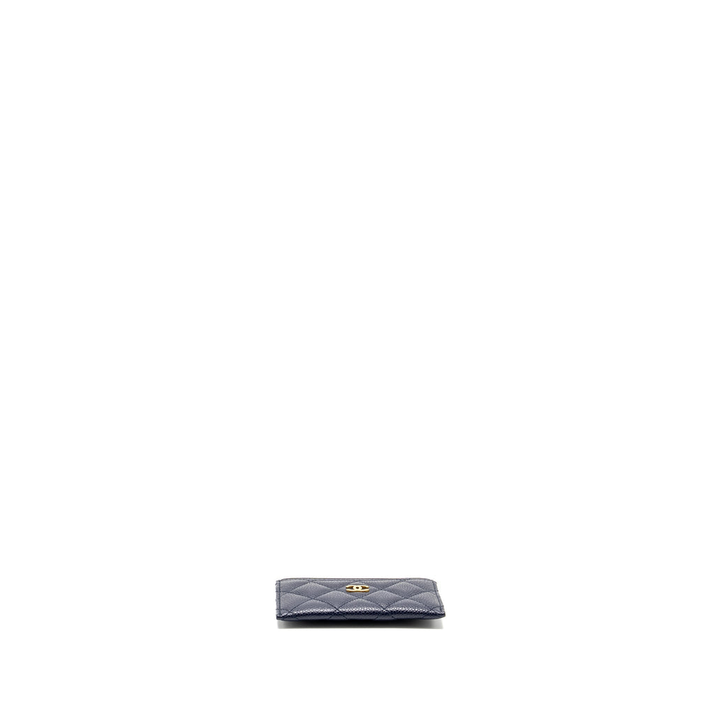 CHANEL CLASSIC CARD HOLDER CAVIAR NAVY GHW
