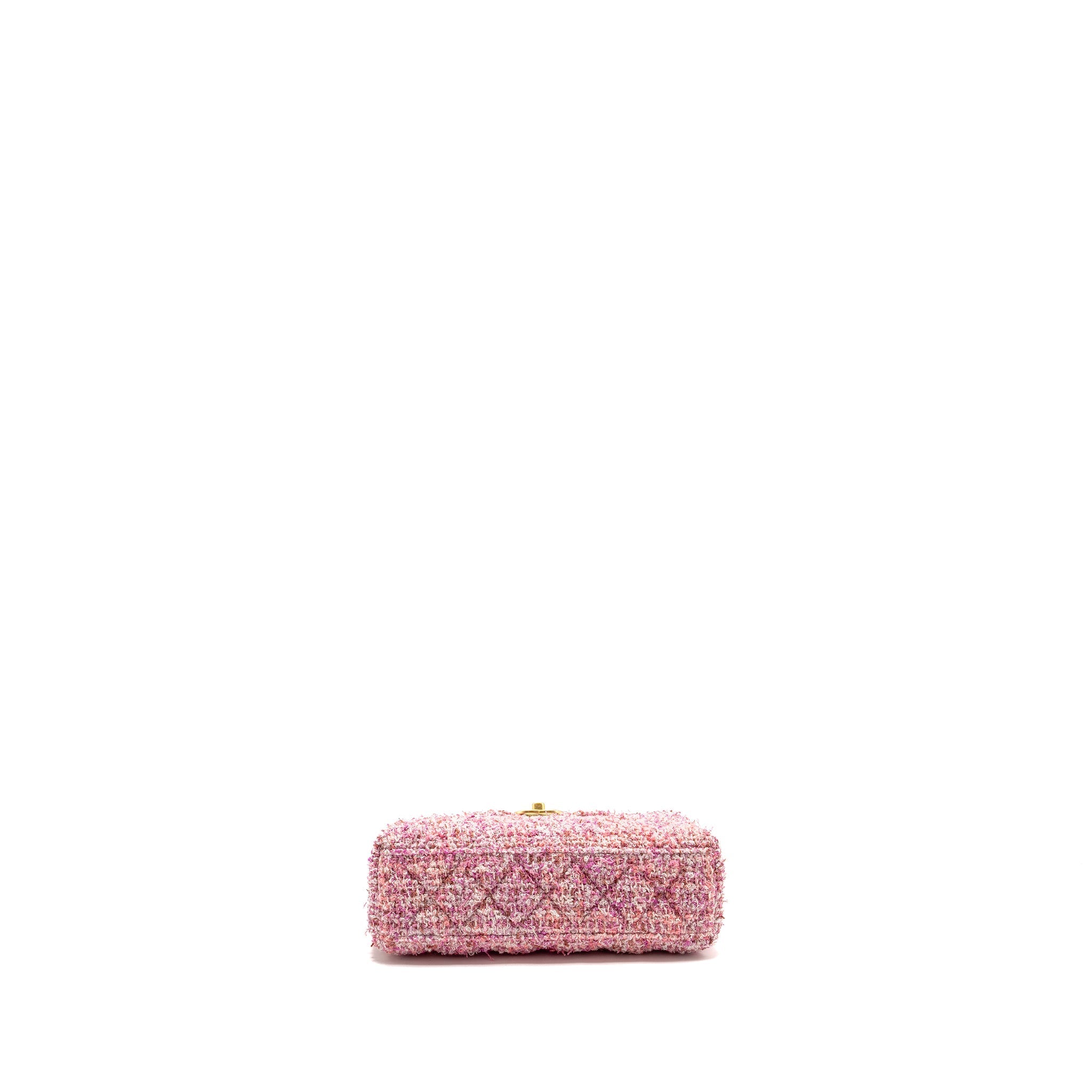CHANEL 24P MINI KELLY/SHOPPING TOTE TWEED PINK/MULTICOLOUR GHW (MICROCHIP)