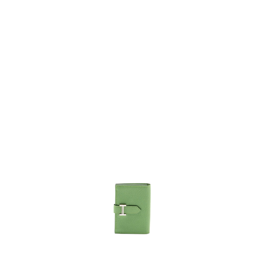 HERMES BEARN COMPACT WALLET CHEVRE MYSORE VERT CRIQUET SHW