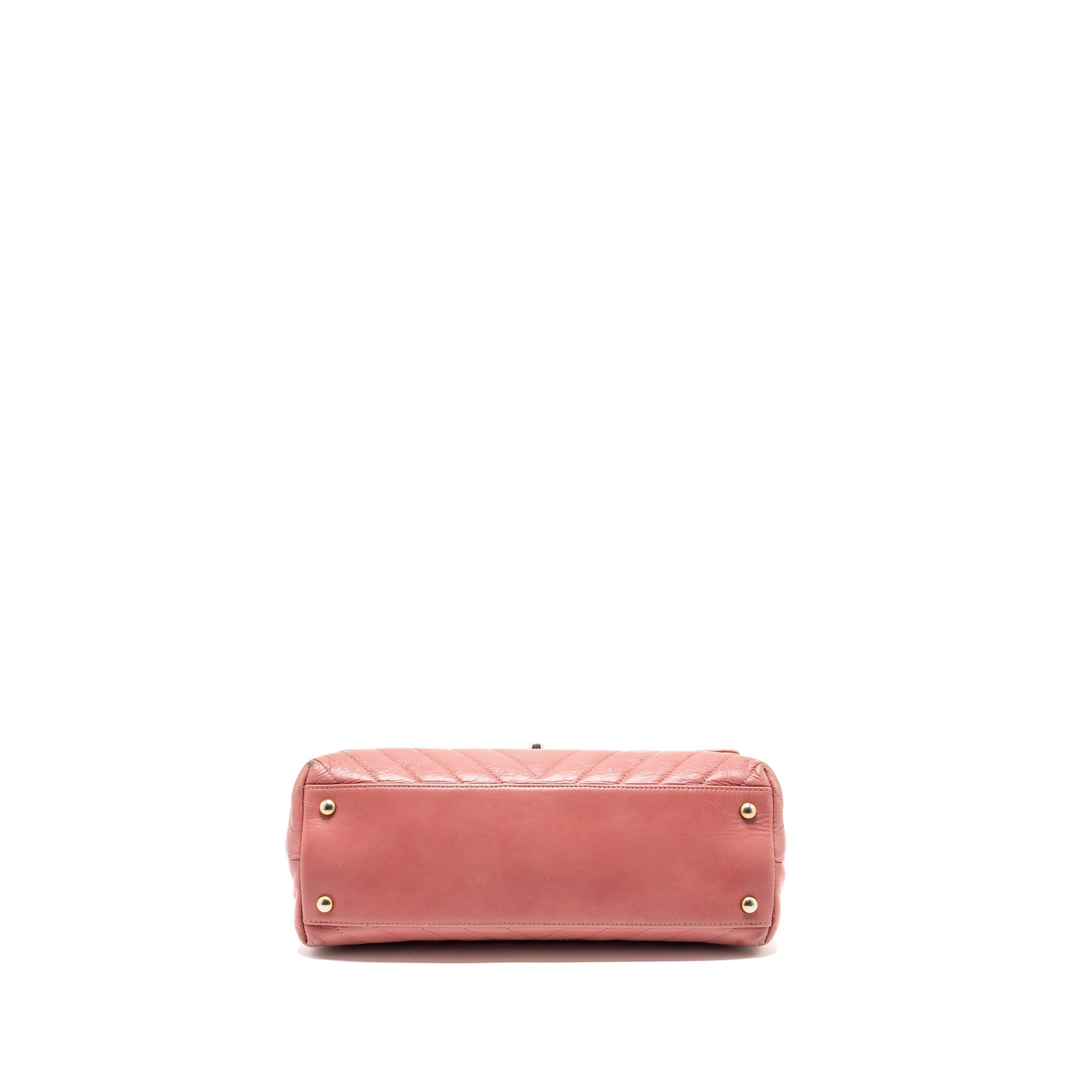 CHANEL MEDIUM COCO HANDLE CALFSKIN / LIZARD HANDLE PINK GHW