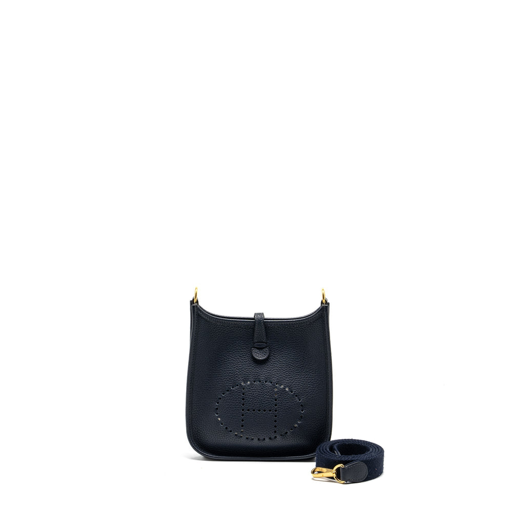 HERMES MINI EVELYN CLEMENCE BLUE NUIT GHW