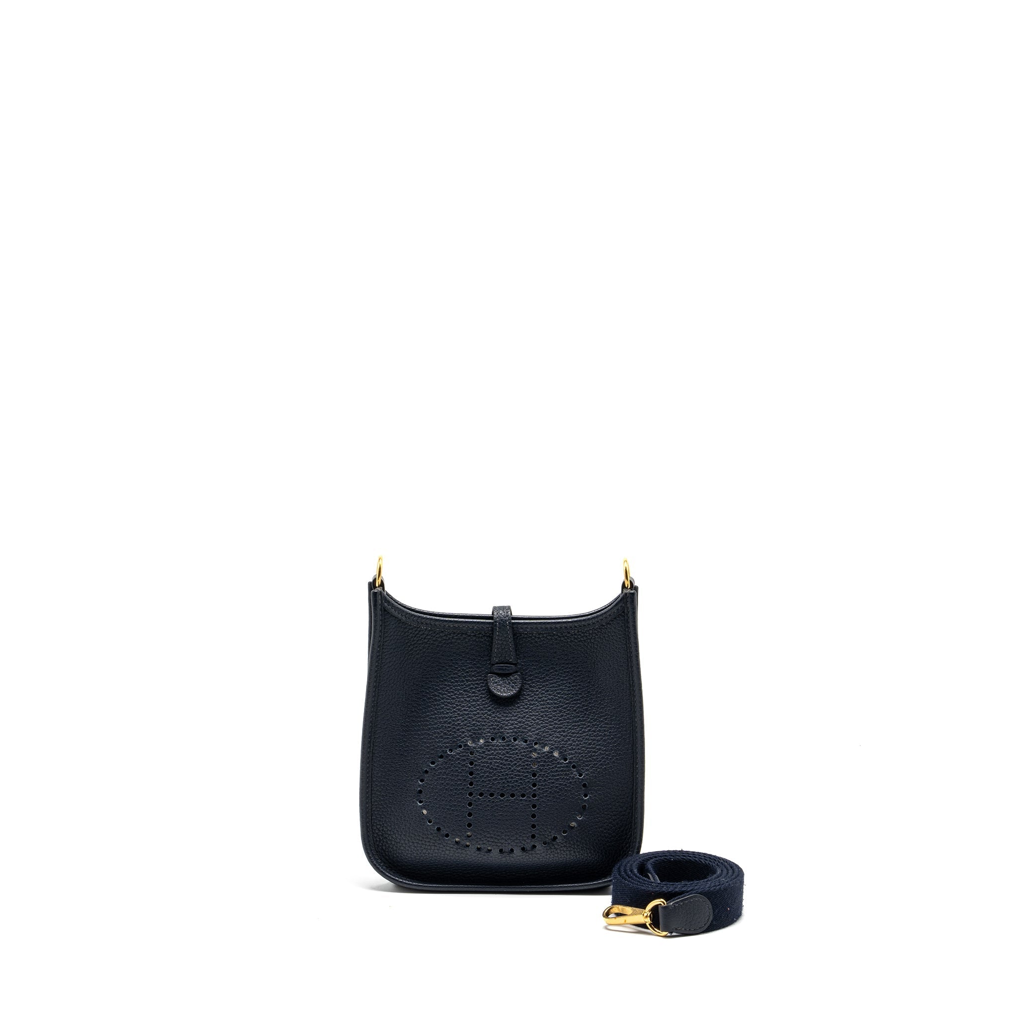 HERMES MINI EVELYN CLEMENCE BLUE NUIT GHW