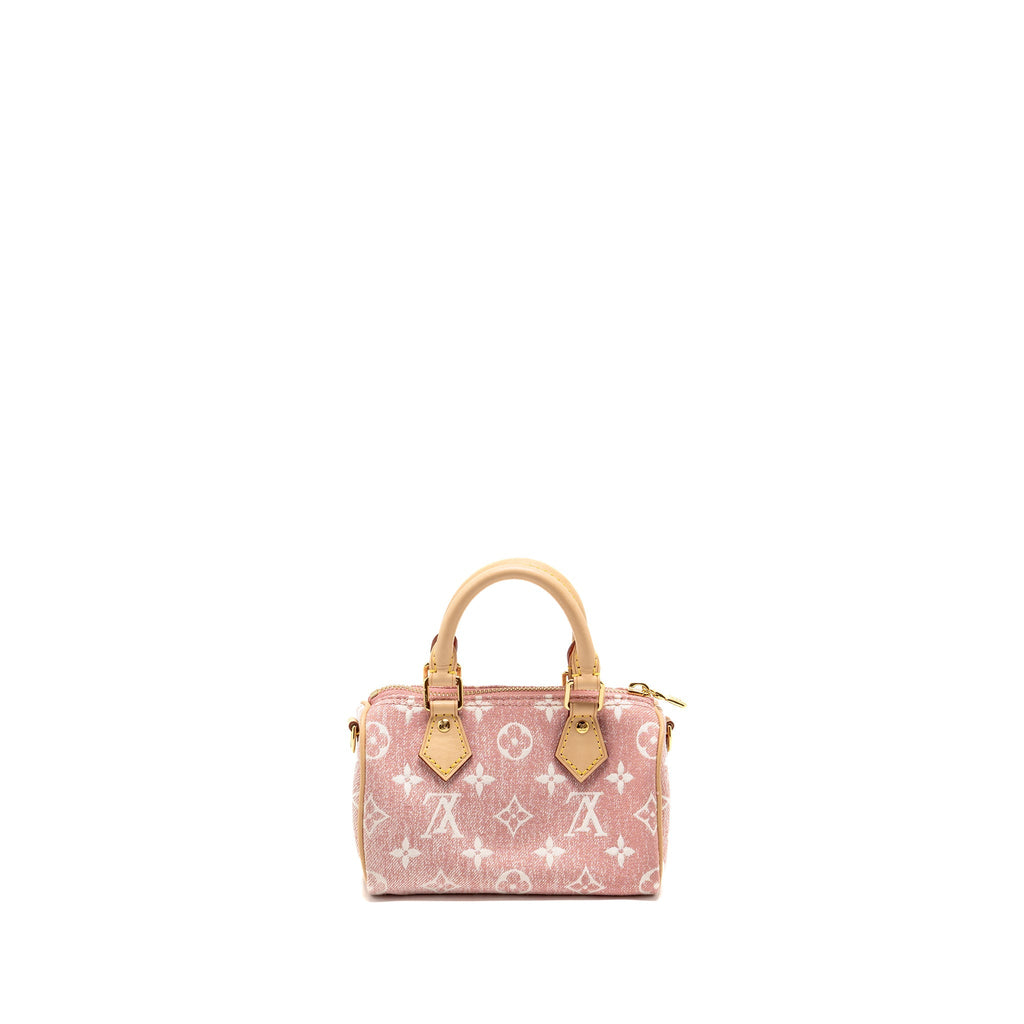 LOUIS VUITTON NANO SPEEDY MONOGRAM DENIM PINK GHW