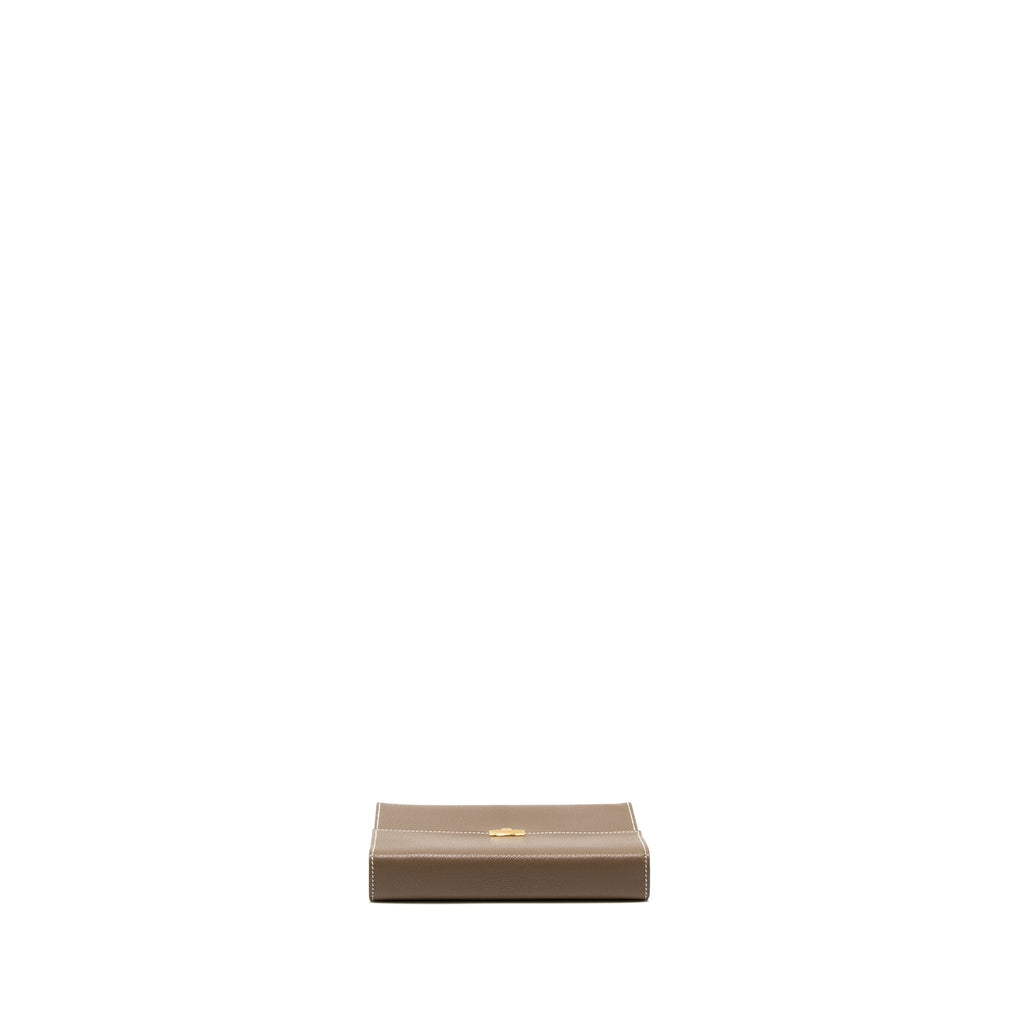 HERMES CLIC 16 WALLET CHÈVRE MYSORE ETOUPE GHW