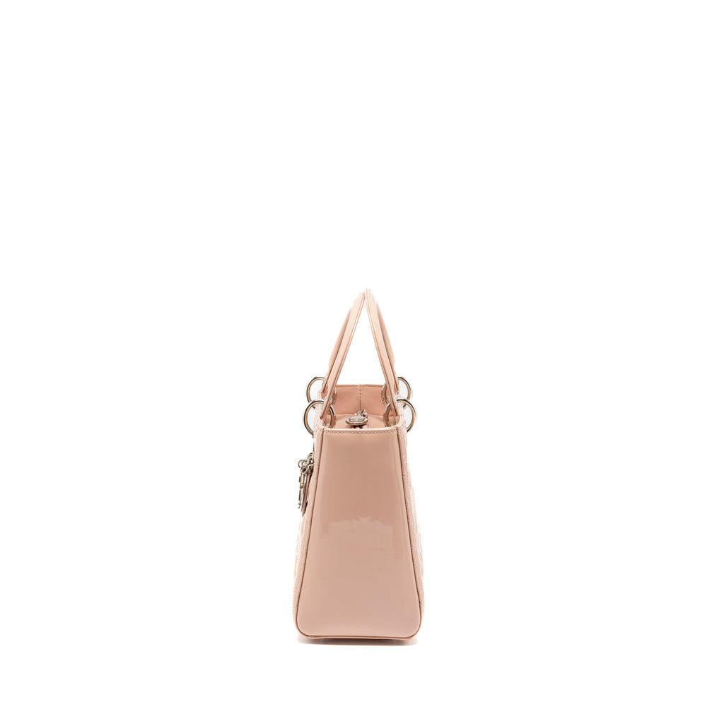 DIOR MEDIUM LADY DIOR PATENT PINK SHW