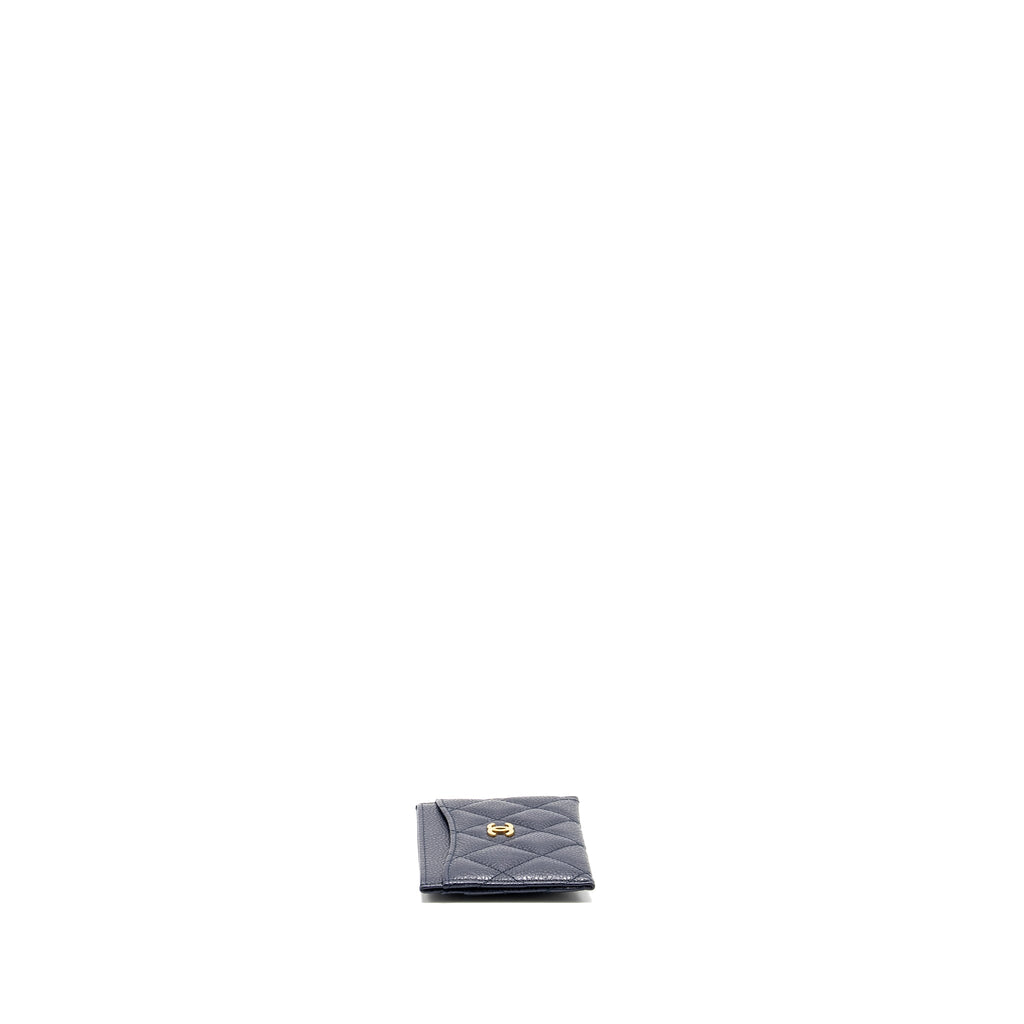 CHANEL CLASSIC CARD HOLDER CAVIAR NAVY GHW