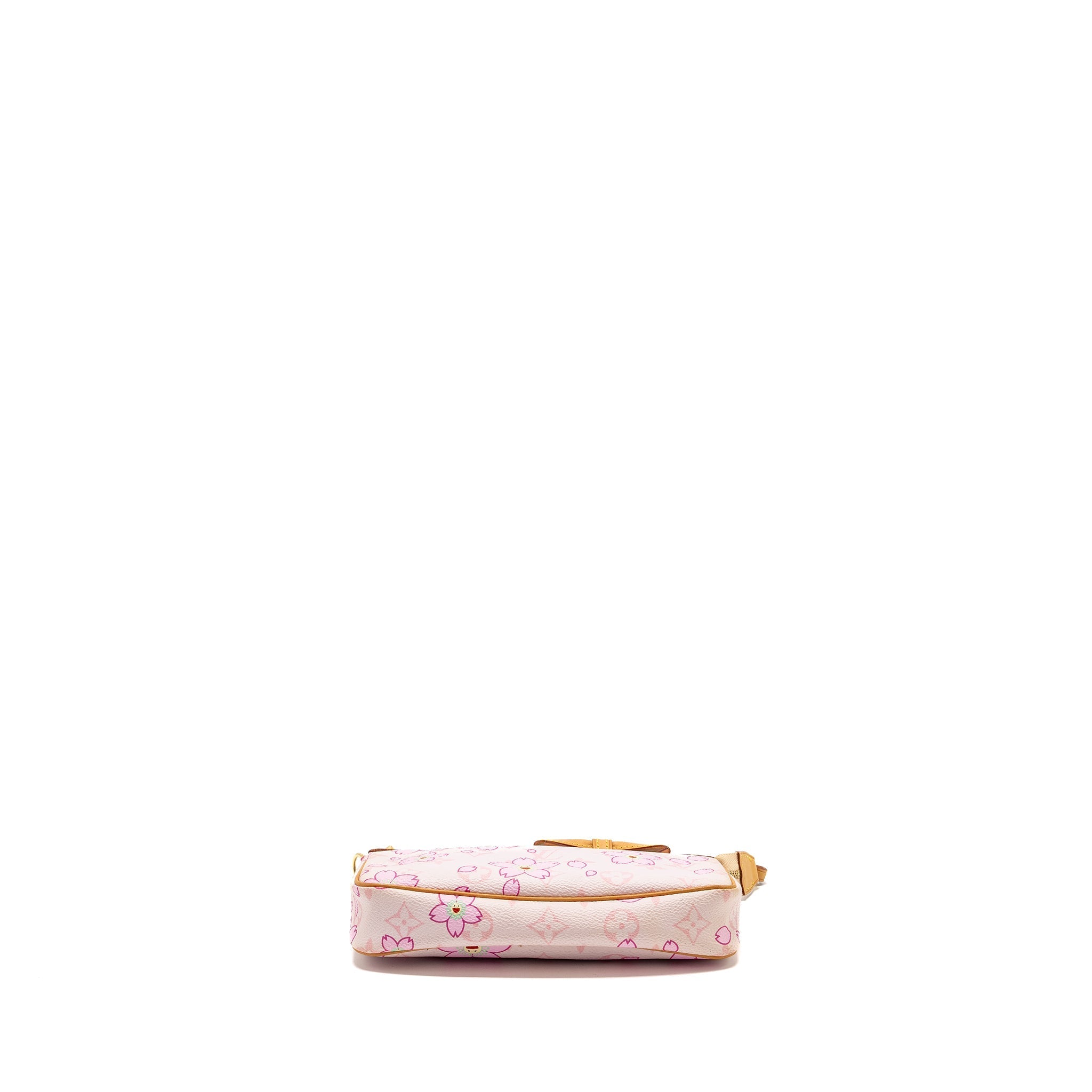 LOUIS VUITTON POCHETTE ACCESSORIES MURAKAMI CHERRY BLOSSOM PINK GHW