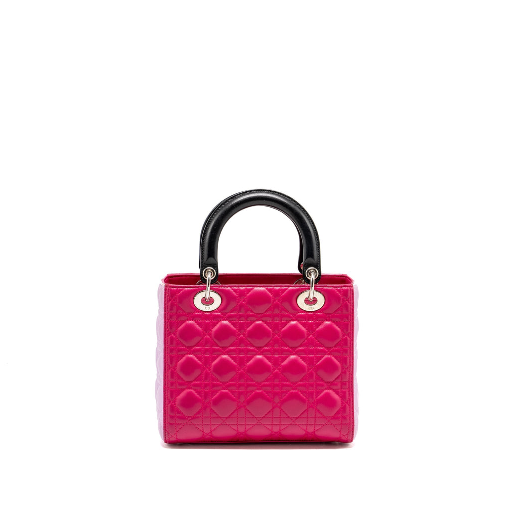 DIOR MEDIUM LADY DIOR LAMBSKIN PINK / MULTICOLOUR SHW