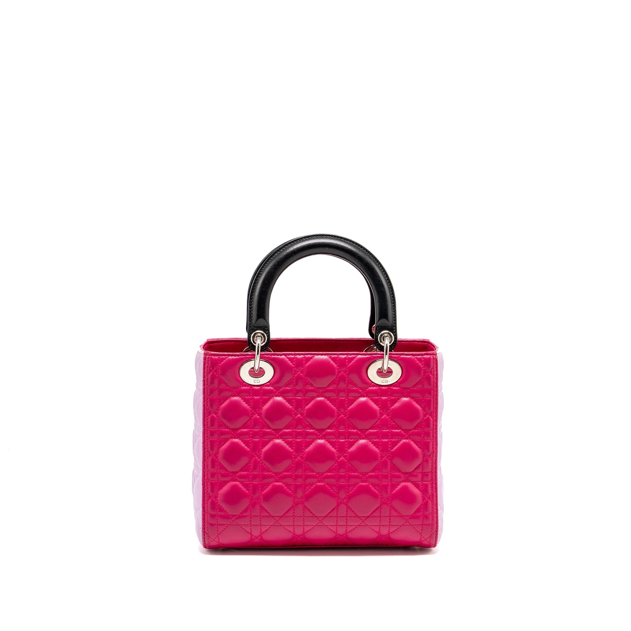 DIOR MEDIUM LADY DIOR LAMBSKIN PINK / MULTICOLOUR SHW
