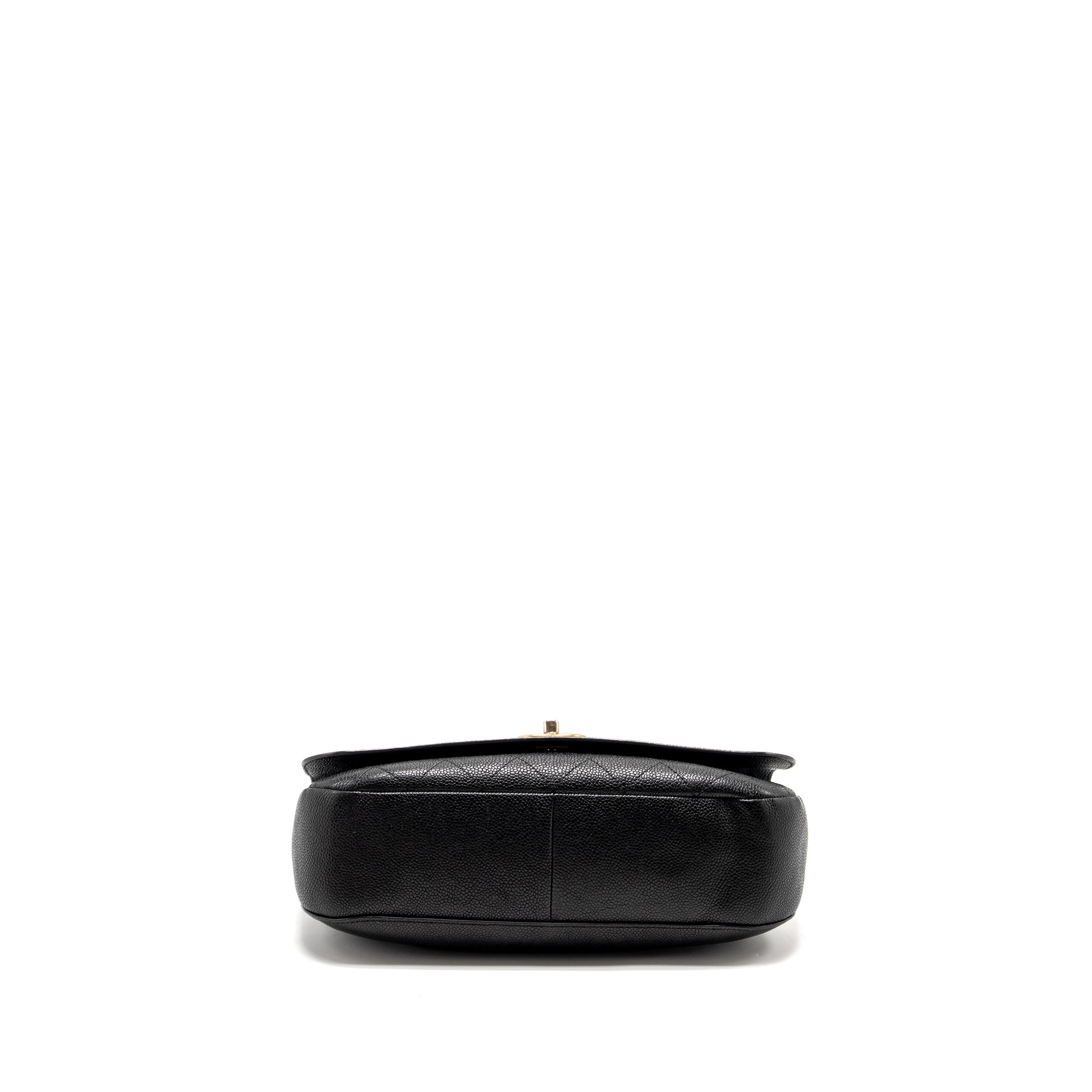 CHANEL LARGE TOP HANDLE FLAP BAG GRAINED CALFSKIN BLACK GHW