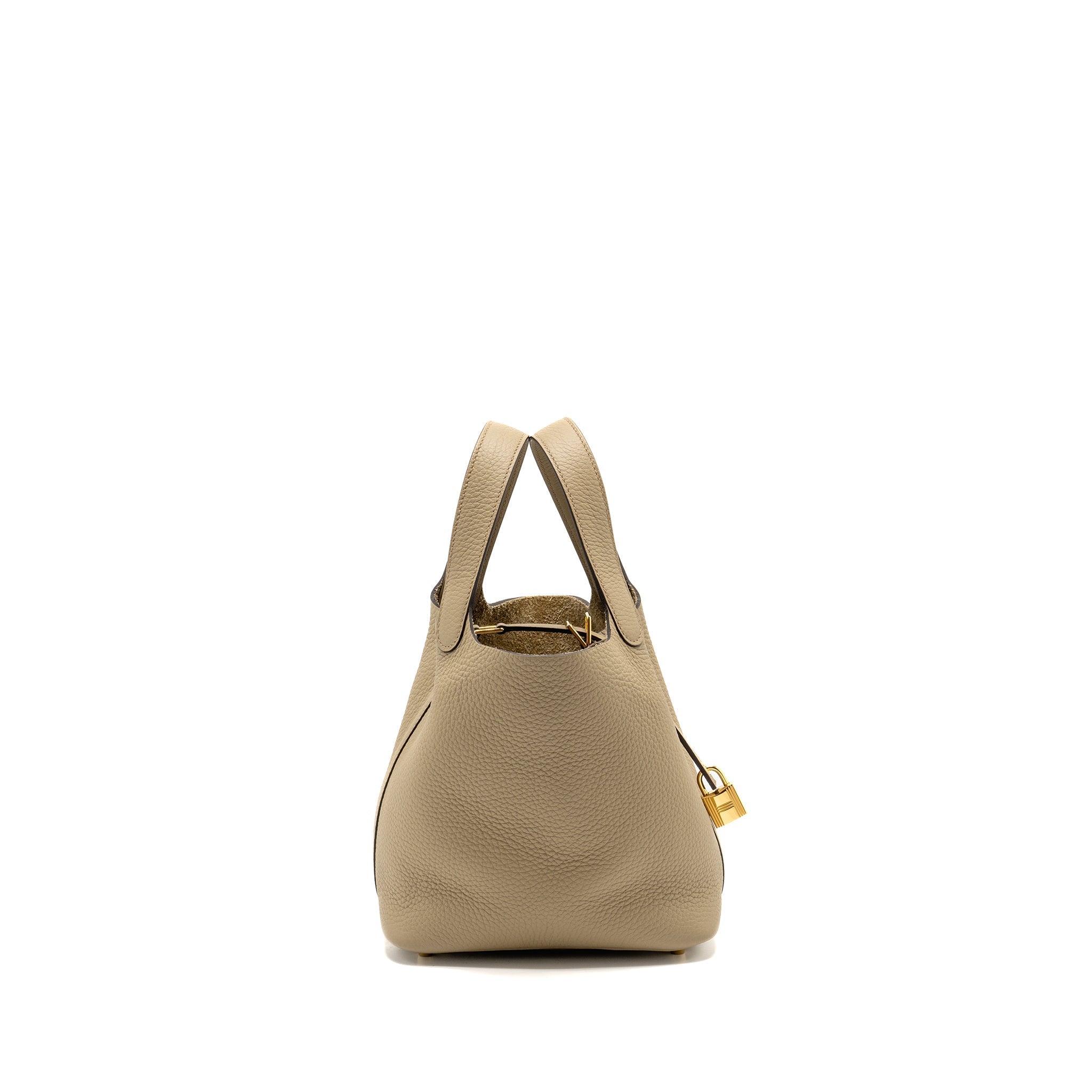 HERMES PICOTIN 18 LOCK BAG CLEMENCE BEIGE MARFA GHW