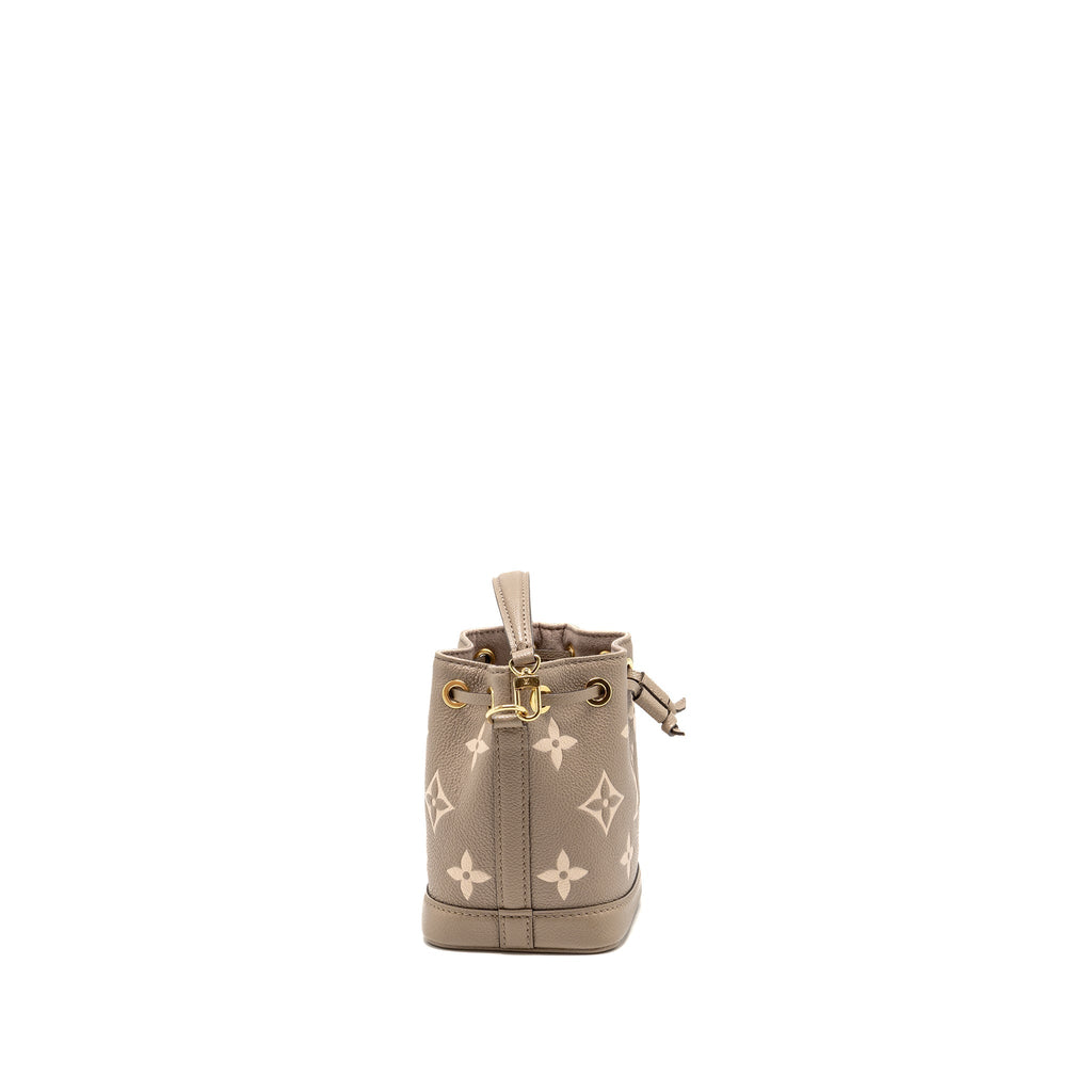 LOUIS VUITTON NANO NOE MONOGRAM EMPREINTE CALFSKIN LEATHER GREY GHW