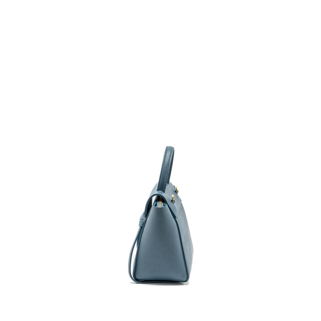 CELINE NANO BELT BAG GRAINED CALFSKIN BLUE GHW