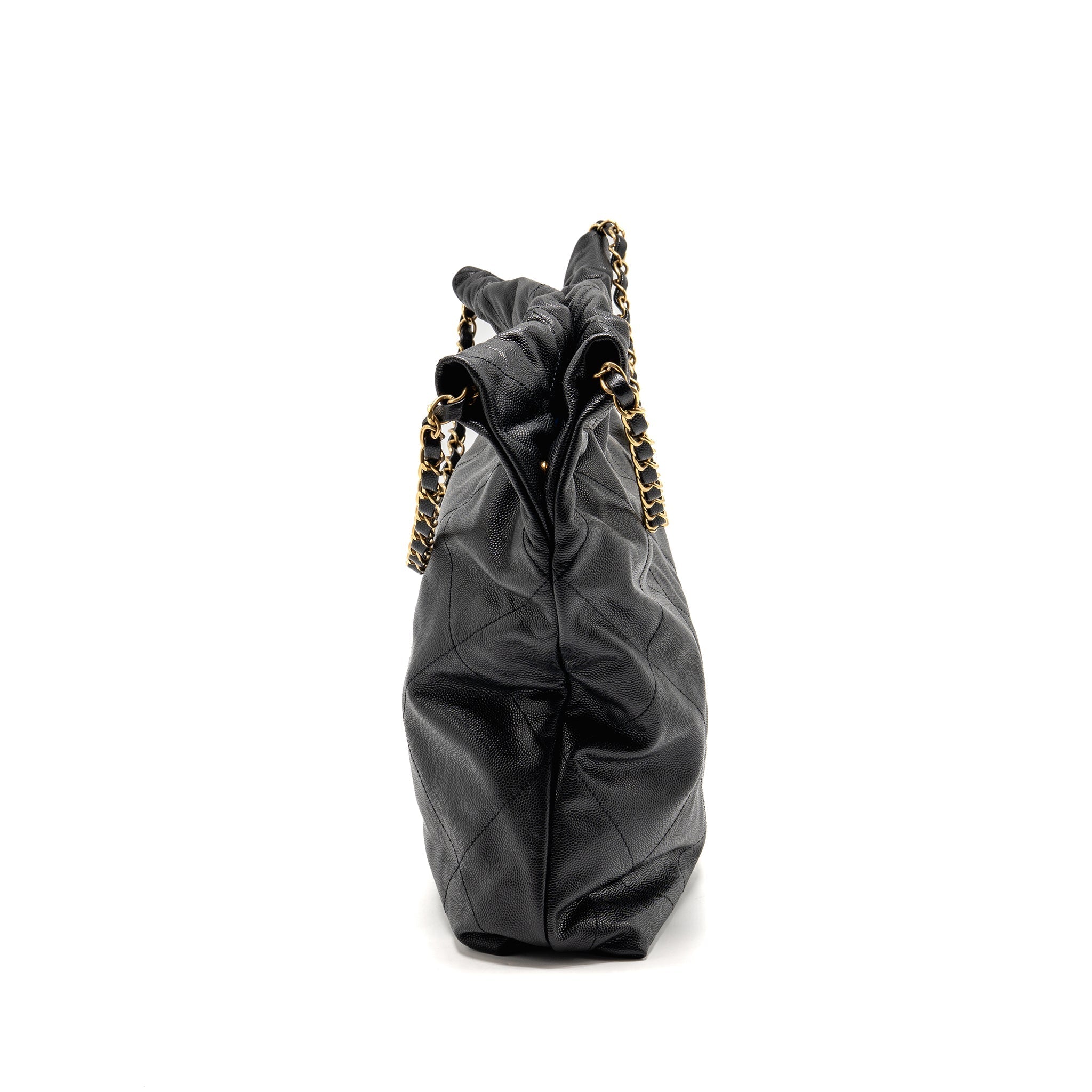CHANEL MEDIUM 22 BAG CAVIAR BLACK GHW (MICROCHIP)