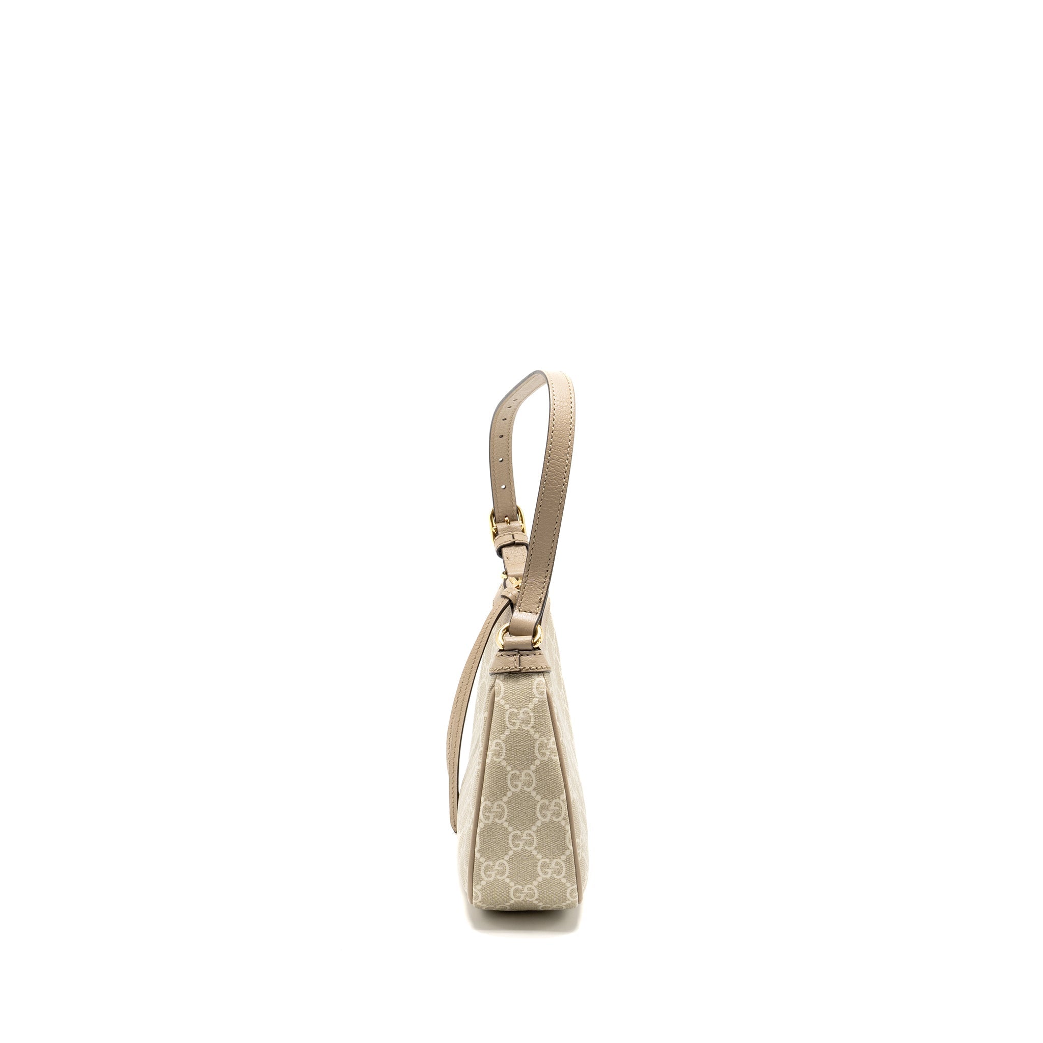 GUCCI OPHIDIA SMALL SHOULDER BAG GG SUPREME CANVAS BEIGE / WHITE GHW