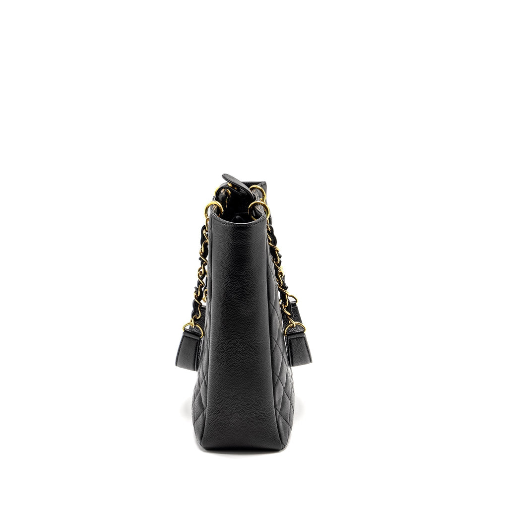 CHANEL PETIT SHOPPING TOTE BAG CAVIAR BLACK GHW