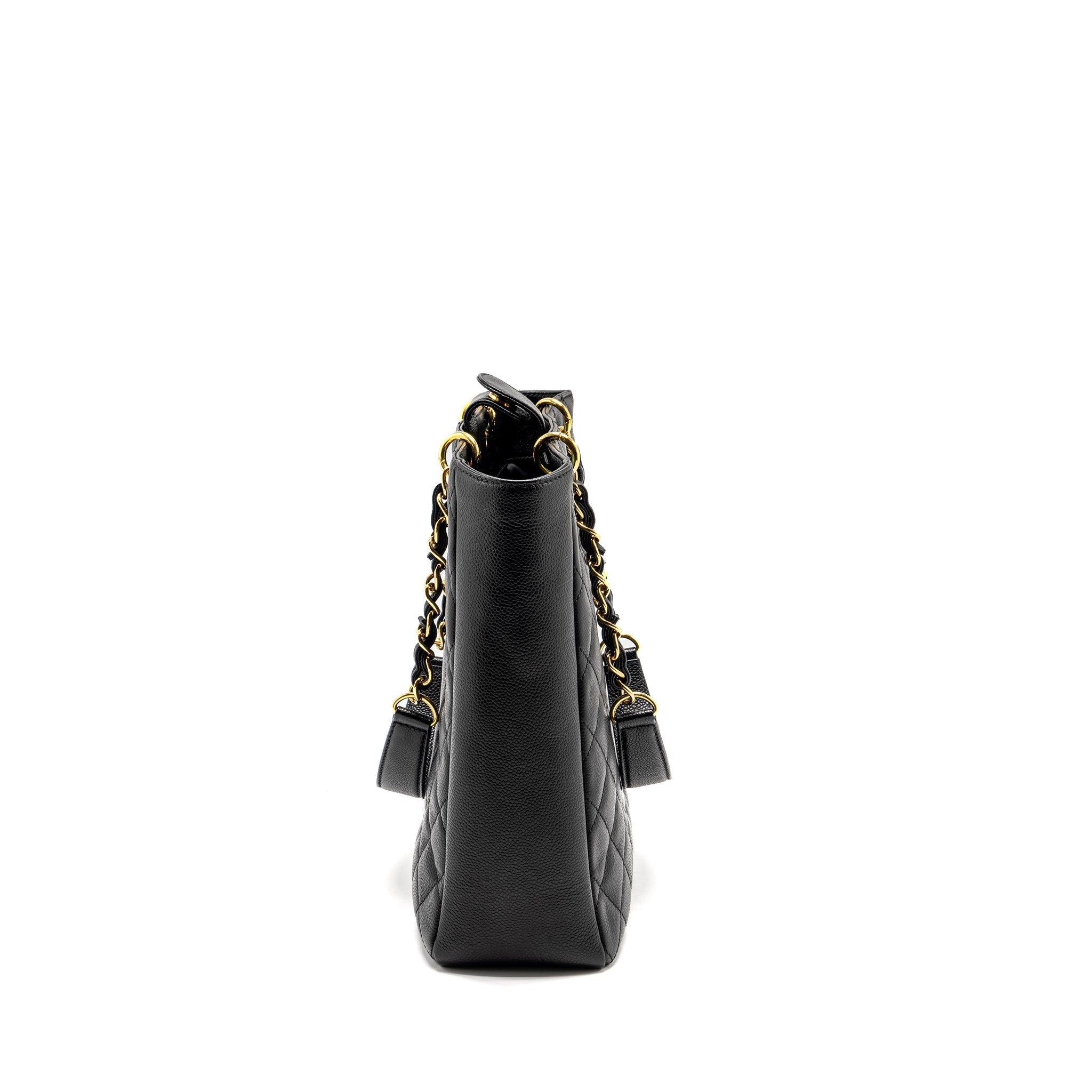 CHANEL PETIT SHOPPING TOTE BAG CAVIAR BLACK GHW